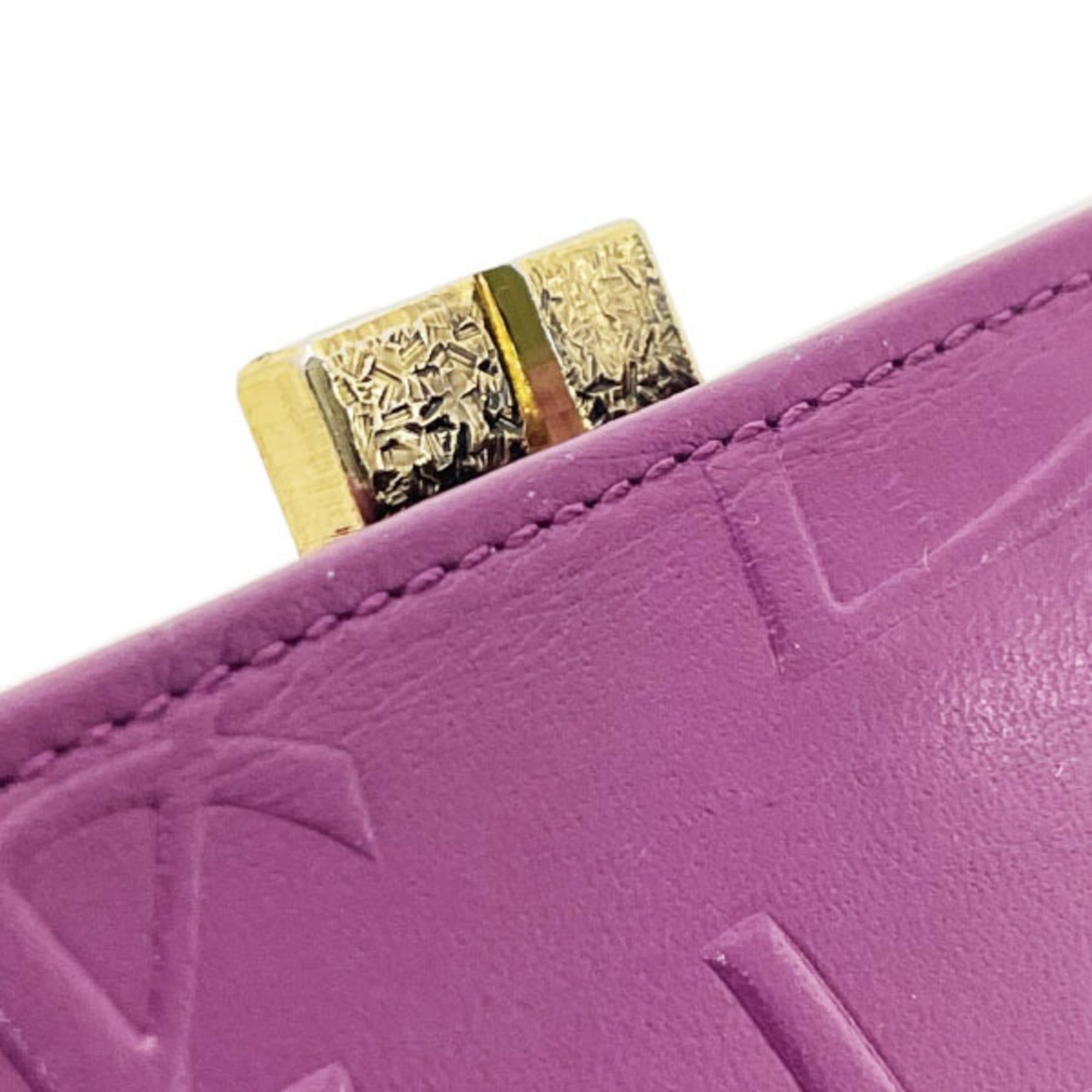 Yves Saint Laurent Yves Saint Laurent wallet, pink-purple leather, YSL MM-14683, vintage bifold compact mini women's wallet. Size ONE SIZE - 5 Thumbnail