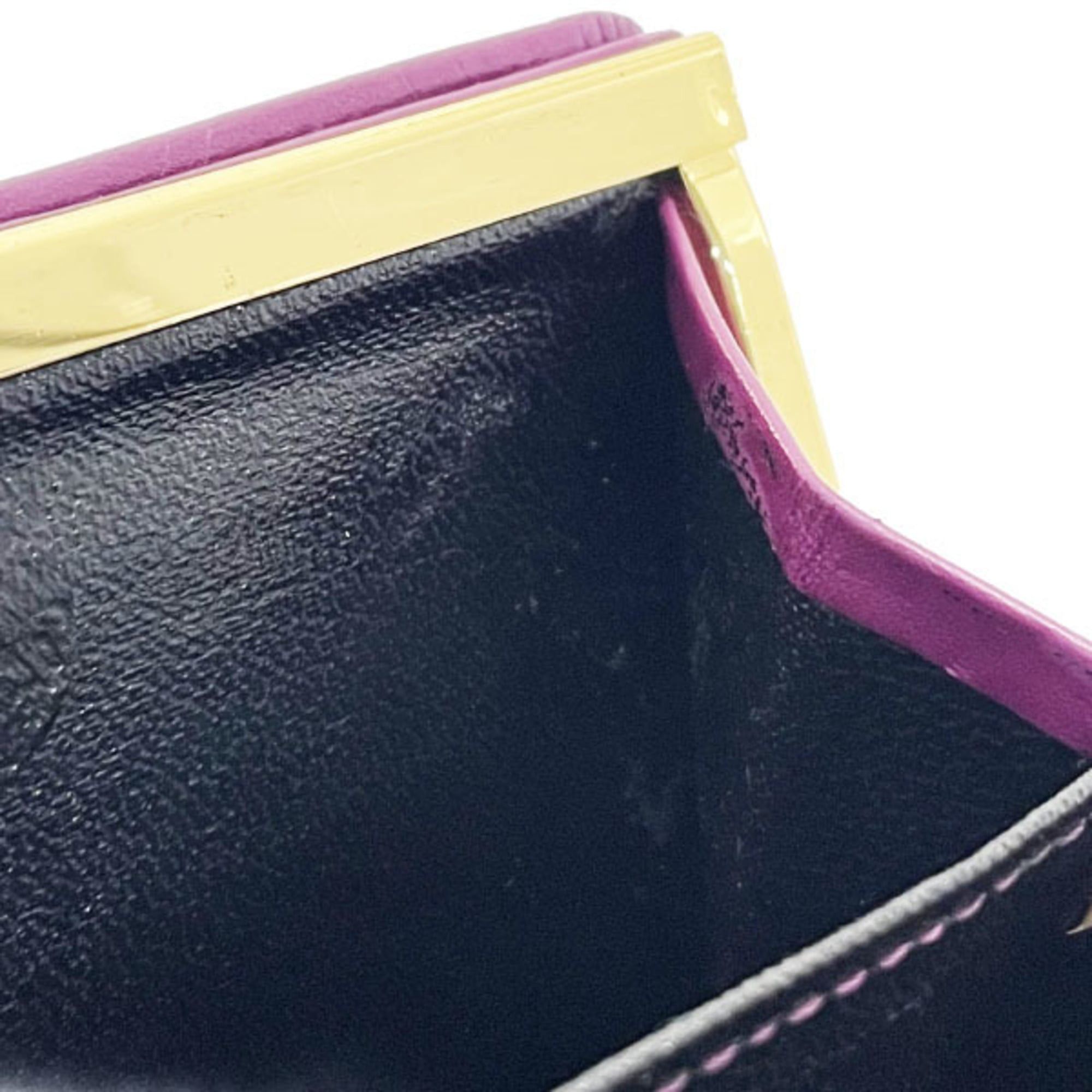 Yves Saint Laurent Yves Saint Laurent wallet, pink-purple leather, YSL MM-14683, vintage bifold compact mini women's wallet. Size ONE SIZE - 7 Thumbnail