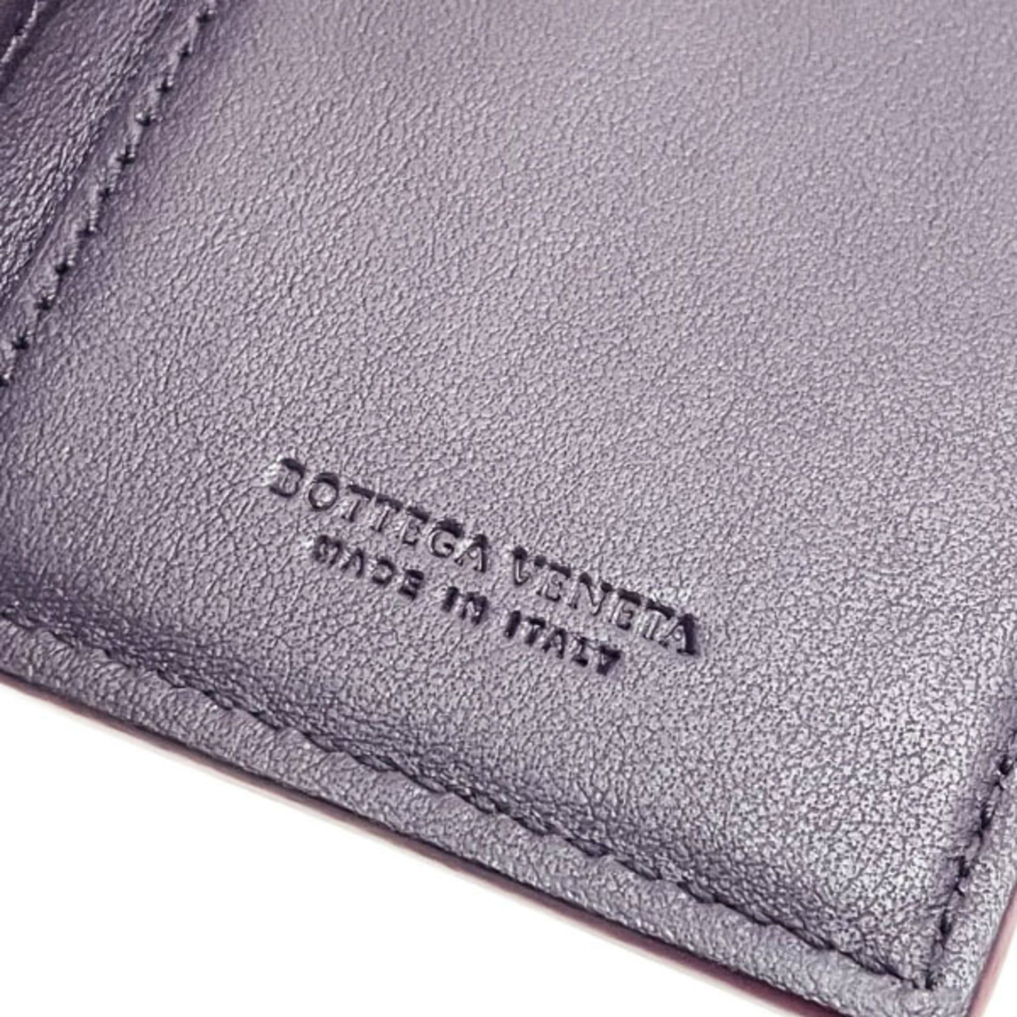 Bottega Veneta Bottega Veneta Intrecciato Tri-fold Wallet in Wine Red Leather with Mesh Tri-fold, Double Wallet, Compact Mini AYM-15789 Size ONE SIZE - 13 Thumbnail