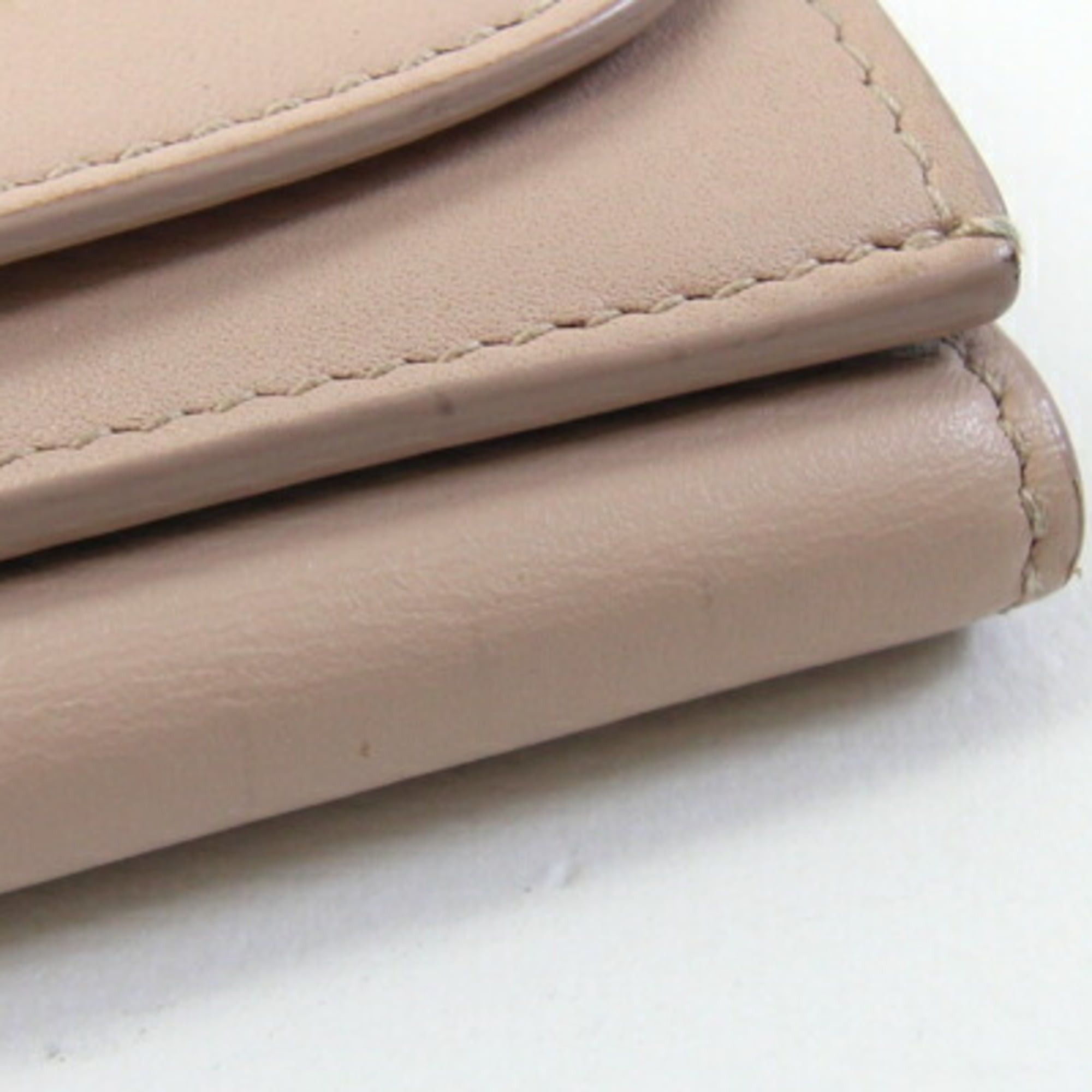 Cartier Cartier Must Tri-fold Wallet, Beige Leather, Compact Mini Small, Women's Size ONE SIZE - 6 Thumbnail
