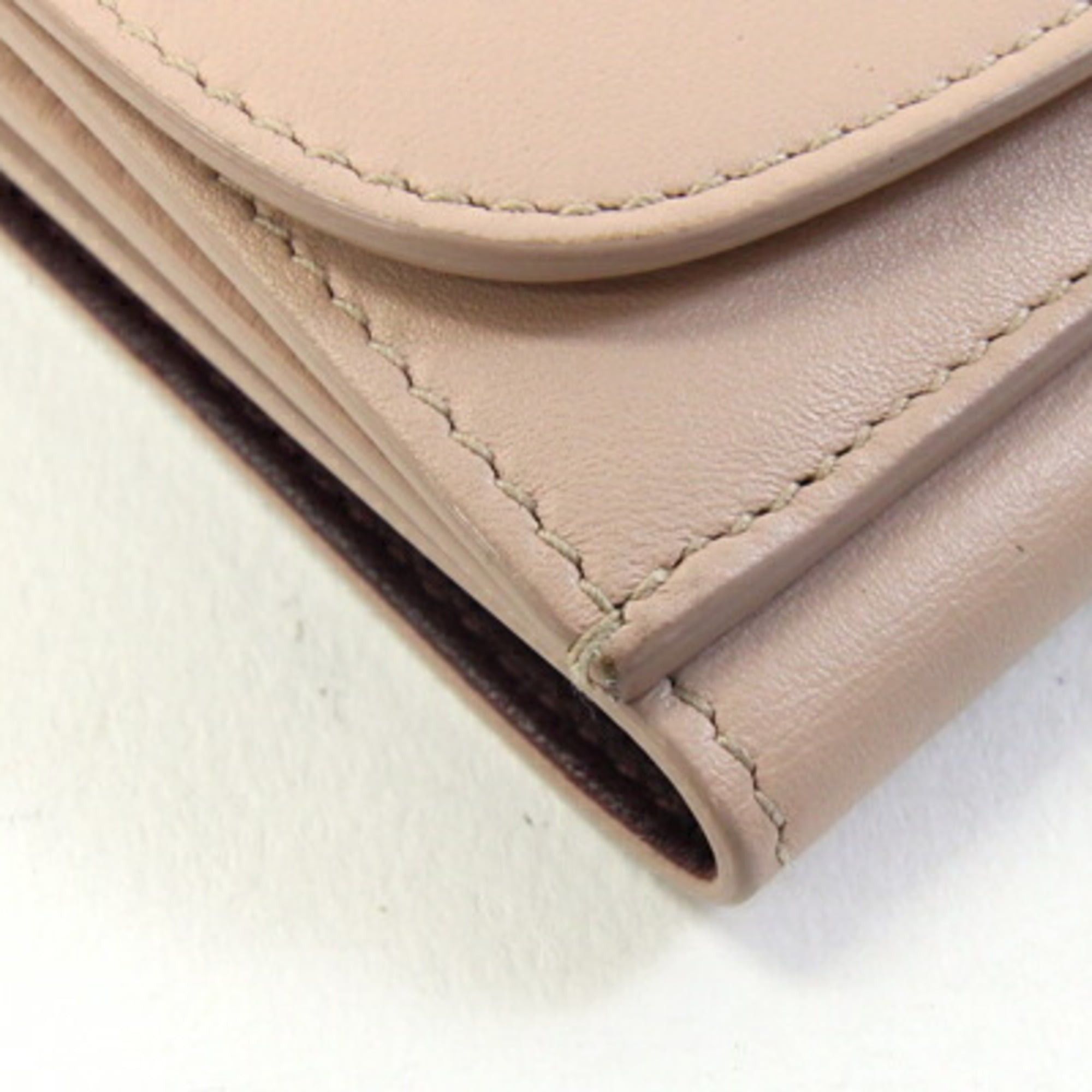 Cartier Cartier Must Tri-fold Wallet, Beige Leather, Compact Mini Small, Women's Size ONE SIZE - 4 Thumbnail