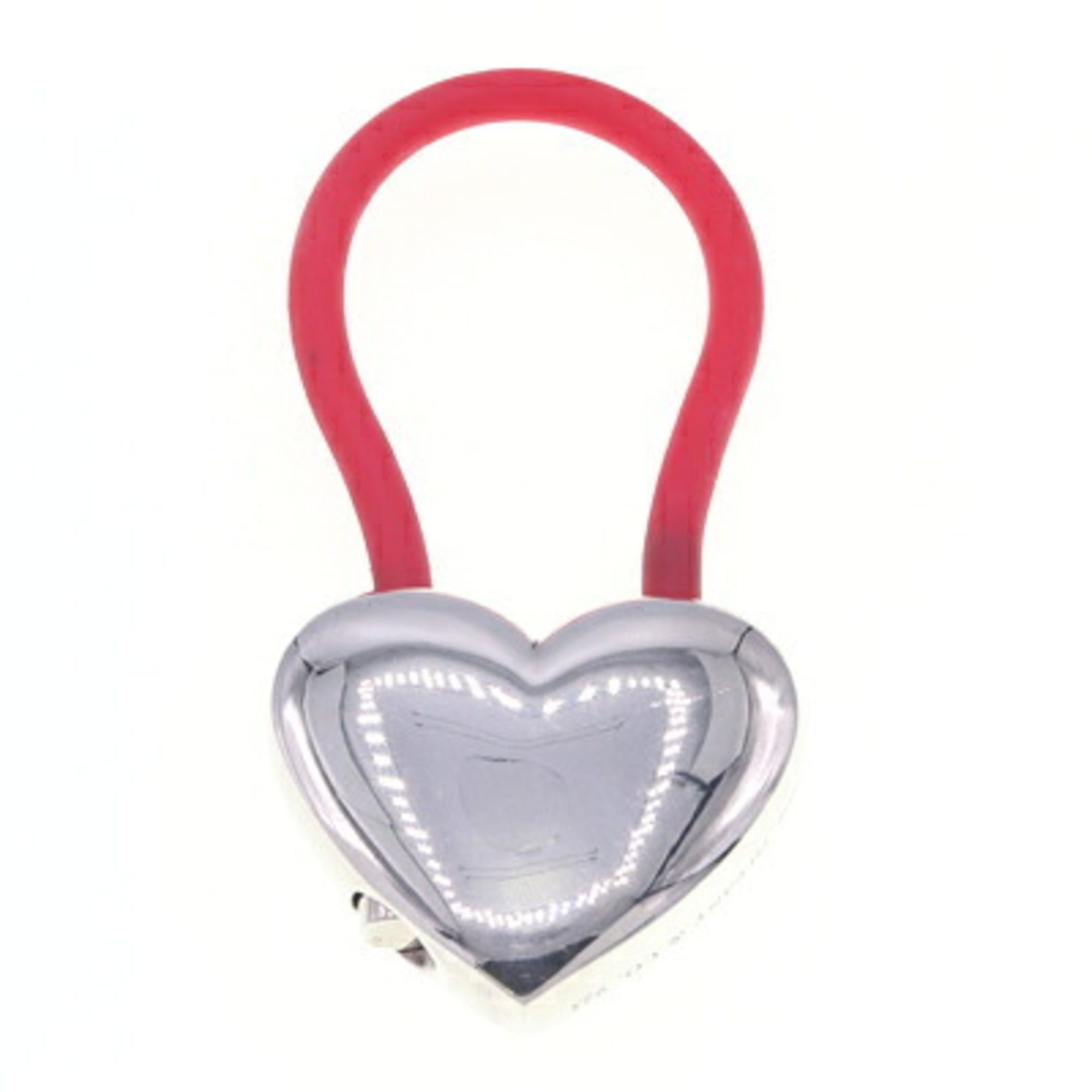 Tiffany & Co. Tiffany & Co. Heart Key Ring, Silver, Red, SV, Sterling Silver 925, Rubber Keychain, Bag Charm, Cadena, Women's, TIFFANY CO. Size ONE SIZE - 2 Thumbnail