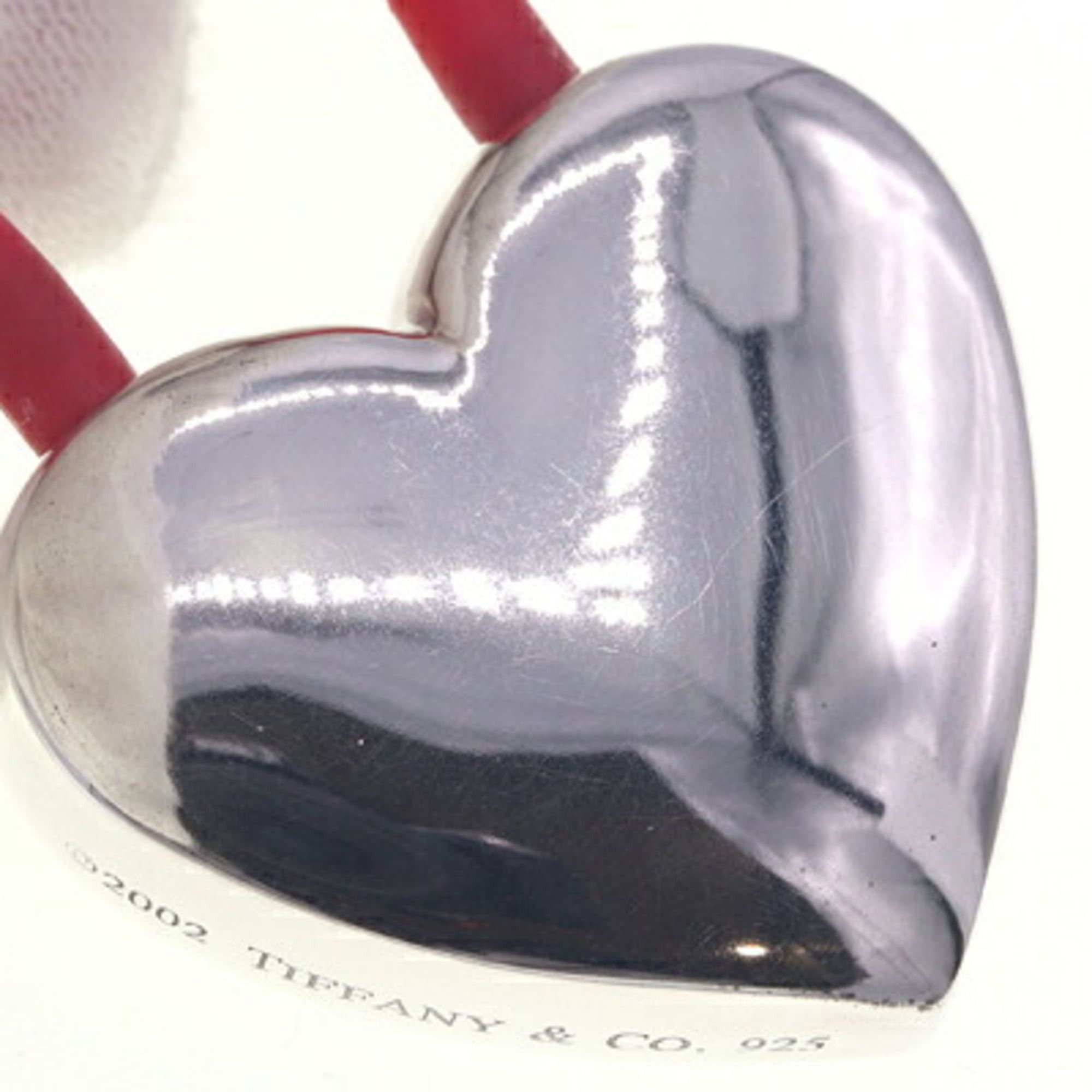 Tiffany & Co. Tiffany & Co. Heart Key Ring, Silver, Red, SV, Sterling Silver 925, Rubber Keychain, Bag Charm, Cadena, Women's, TIFFANY CO. Size ONE SIZE - 5 Thumbnail