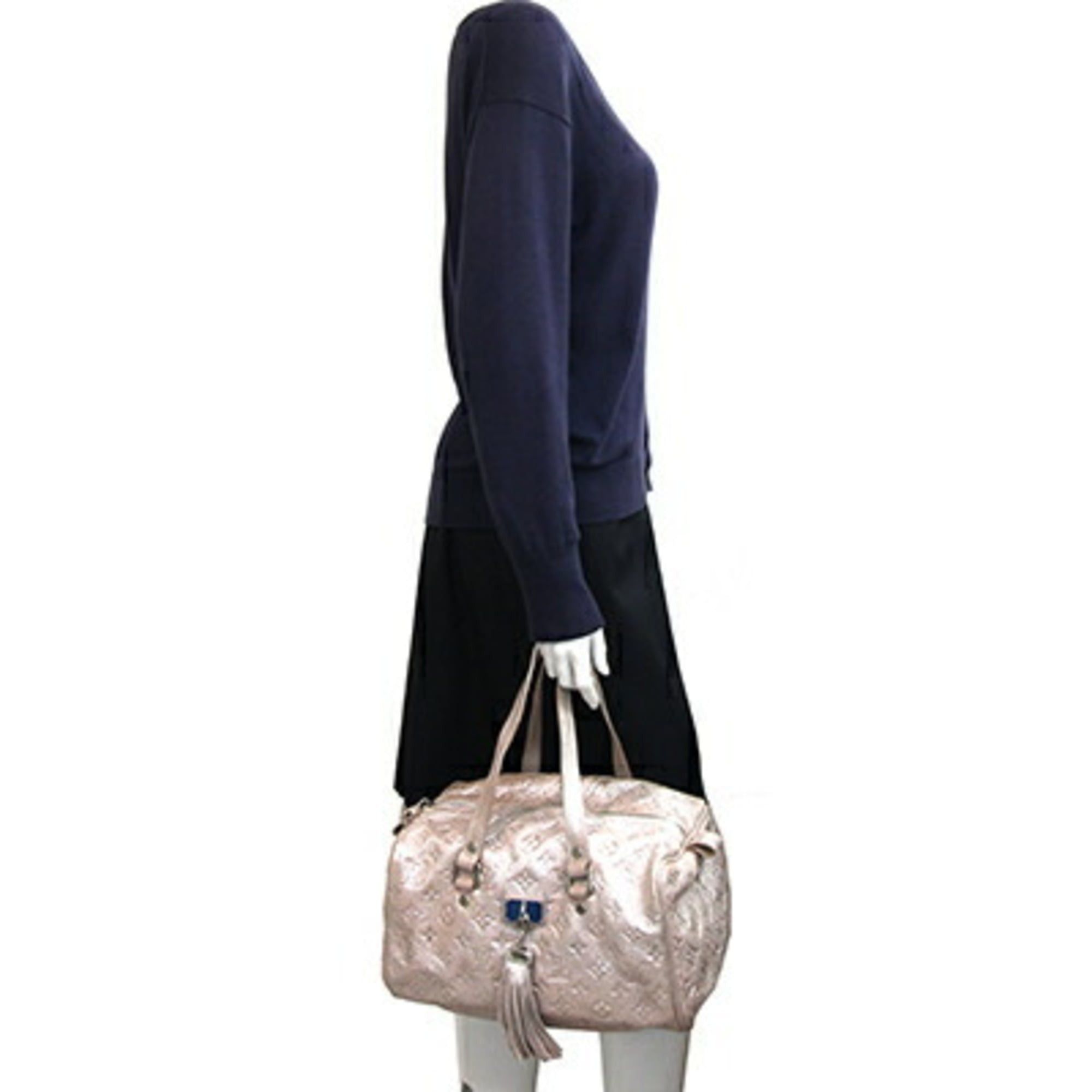 Louis Vuitton Monogram Shima Comet Handbag M95818 Beige Tassel Light Pink Women's LOUIS VUITTON