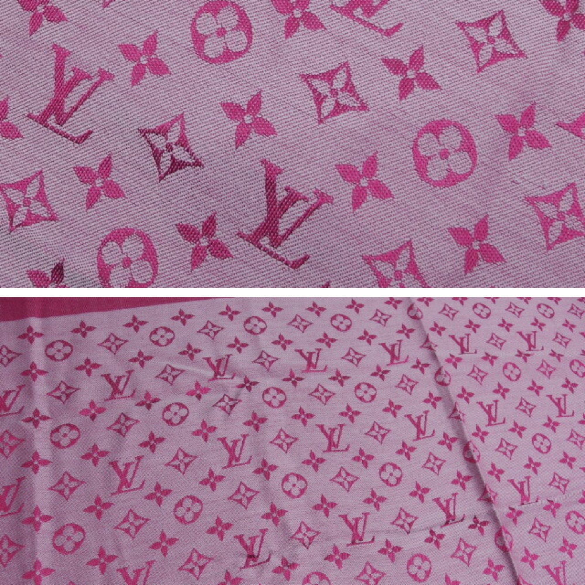 Louis Vuitton Louis Vuitton Monogram Pattern Shawl Scarf Pink M70273 Size ONE SIZE - 11 Thumbnail