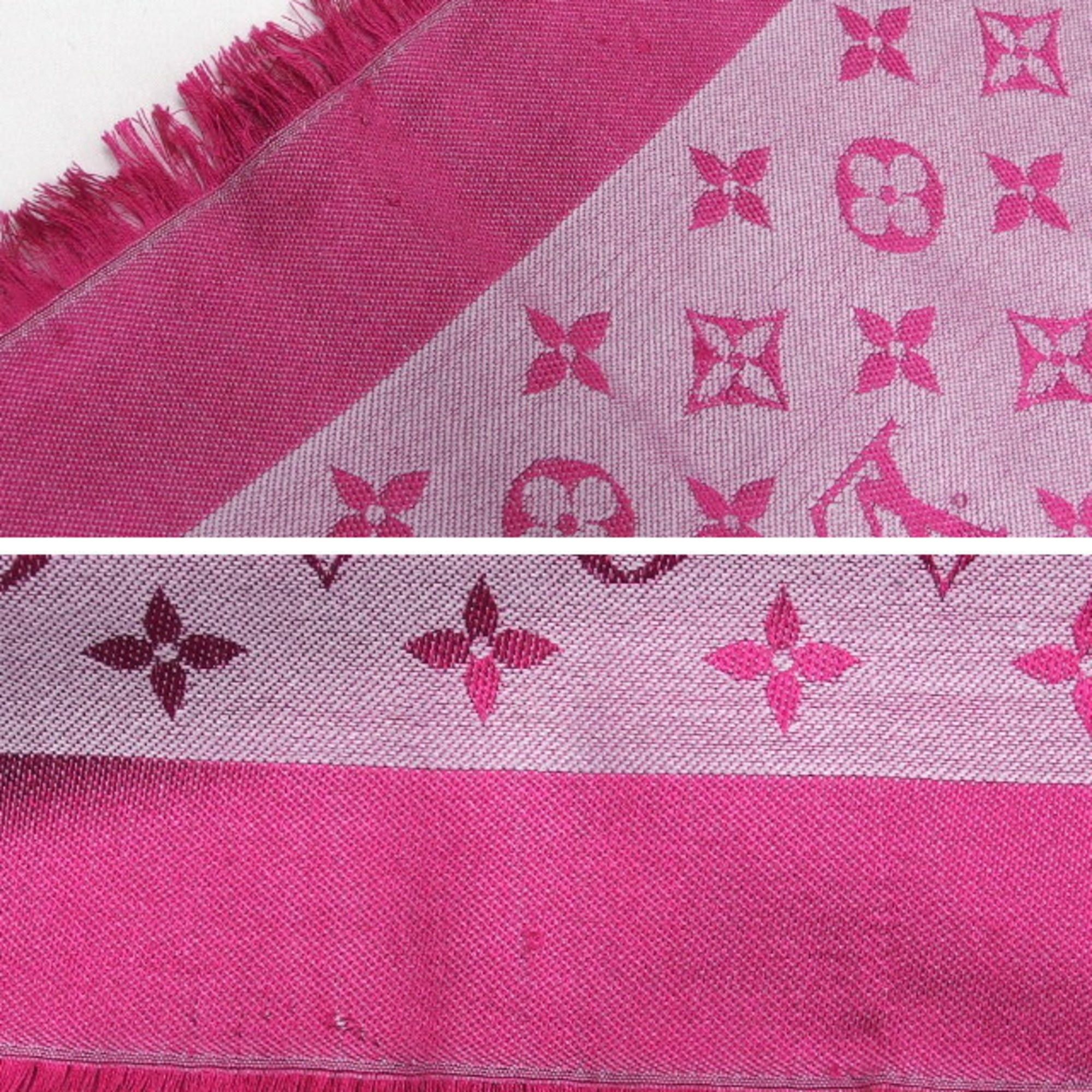 Louis Vuitton Louis Vuitton Monogram Pattern Shawl Scarf Pink M70273 Size ONE SIZE - 10 Thumbnail