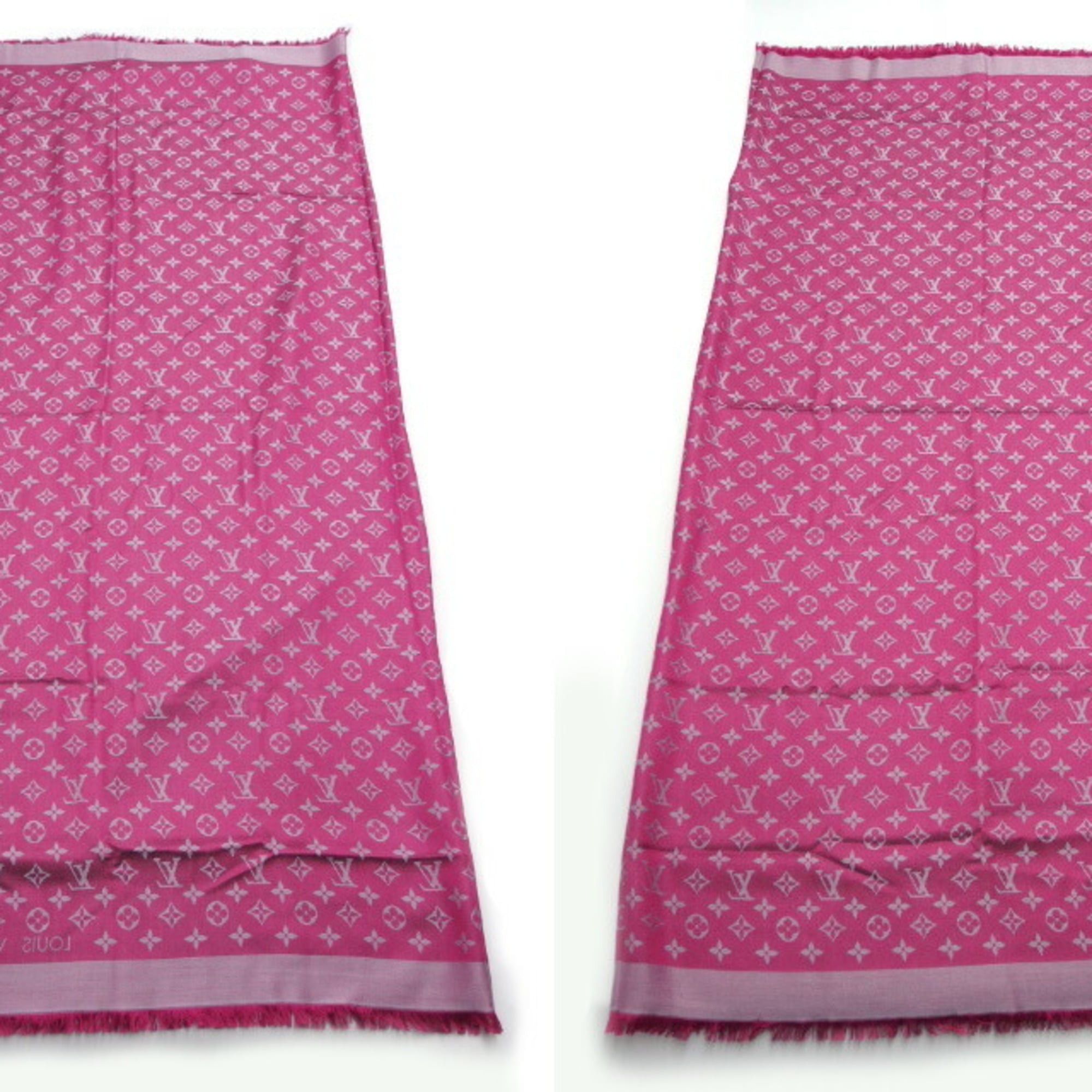 Louis Vuitton Louis Vuitton Monogram Pattern Shawl Scarf Pink M70273 Size ONE SIZE - 5 Thumbnail