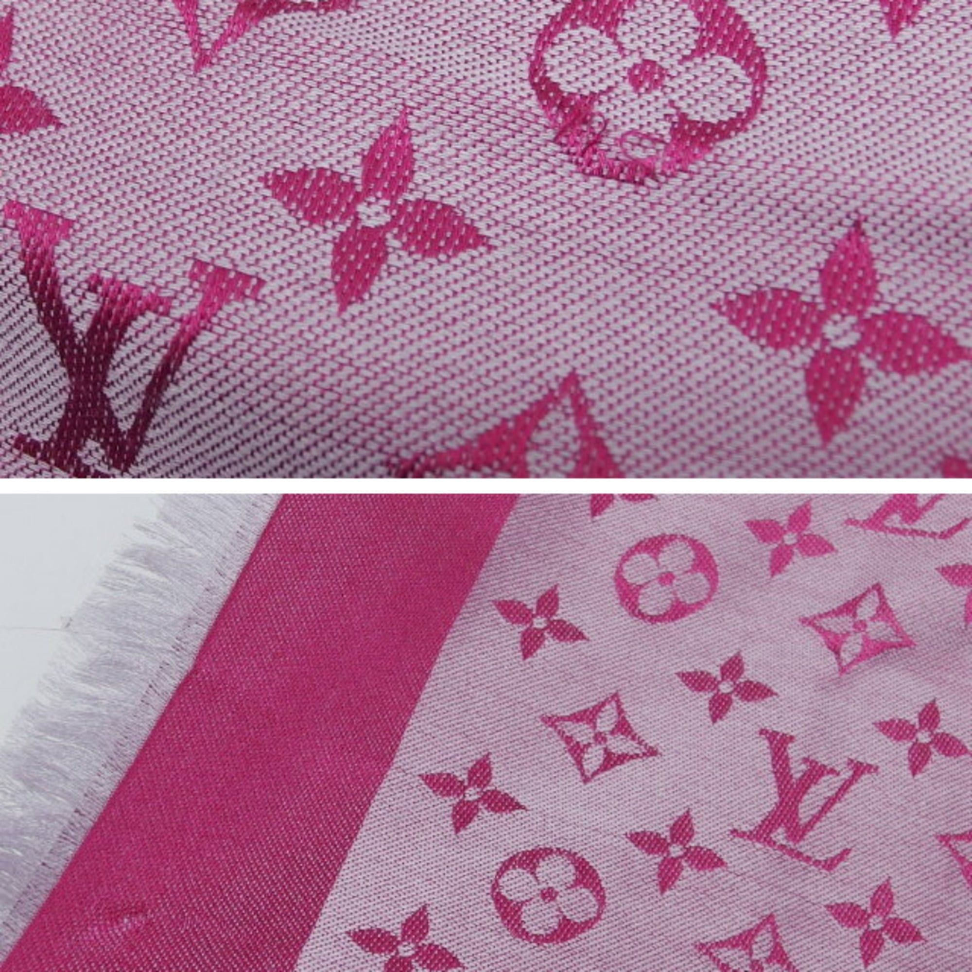 Louis Vuitton Louis Vuitton Monogram Pattern Shawl Scarf Pink M70273 Size ONE SIZE - 9 Thumbnail