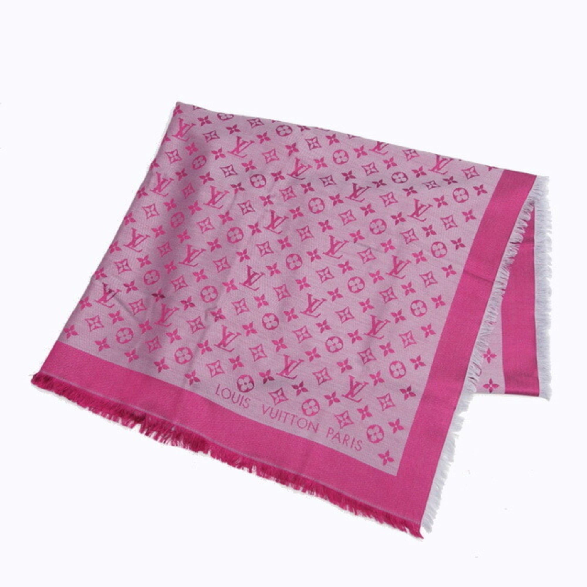 Louis Vuitton Louis Vuitton Monogram Pattern Shawl Scarf Pink M70273 Size ONE SIZE - 2 Thumbnail