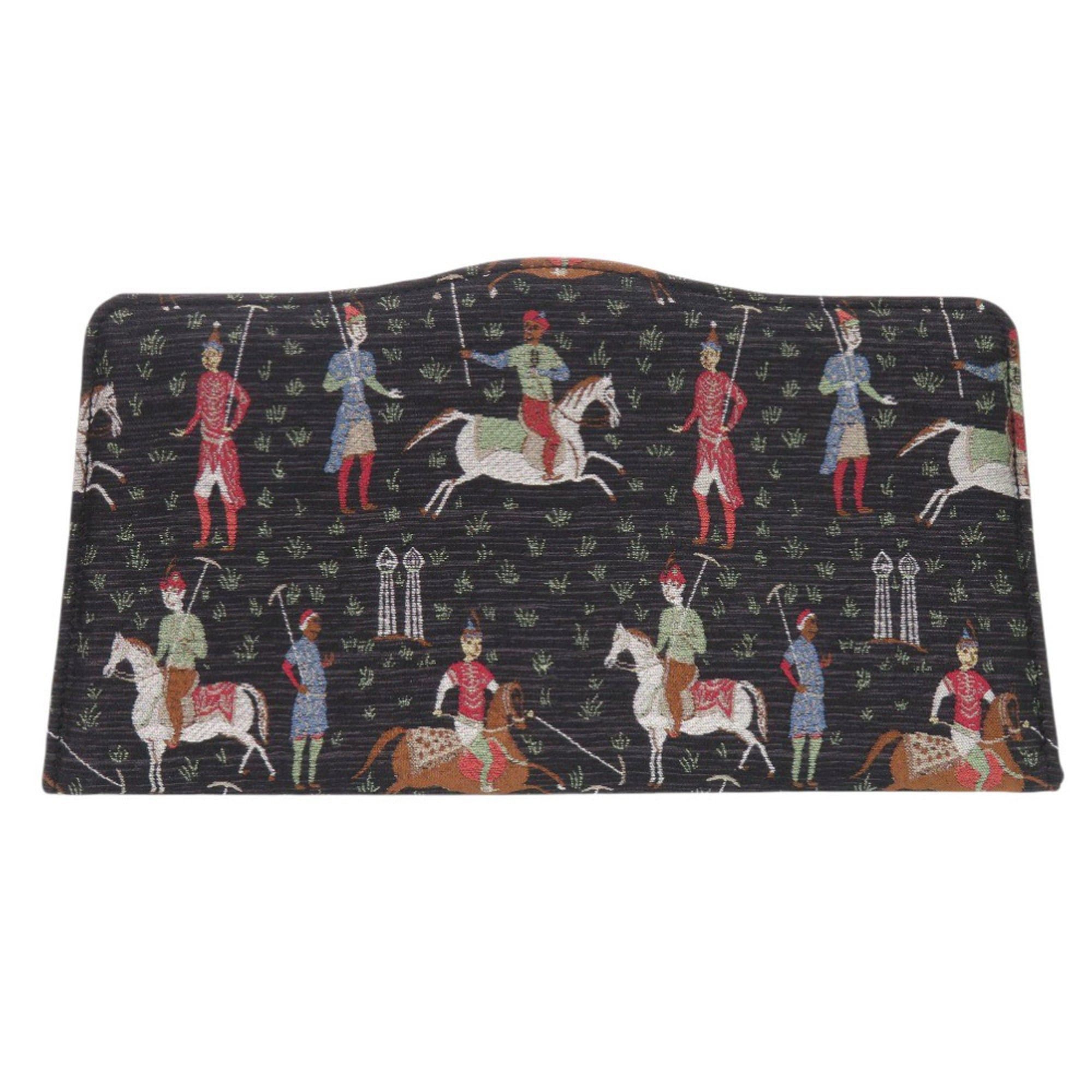 Gucci Gucci Greta Garbo Collaboration Equestrian Print Canvas Black Clutch Bag 0960 Size ONE SIZE - 3 Thumbnail