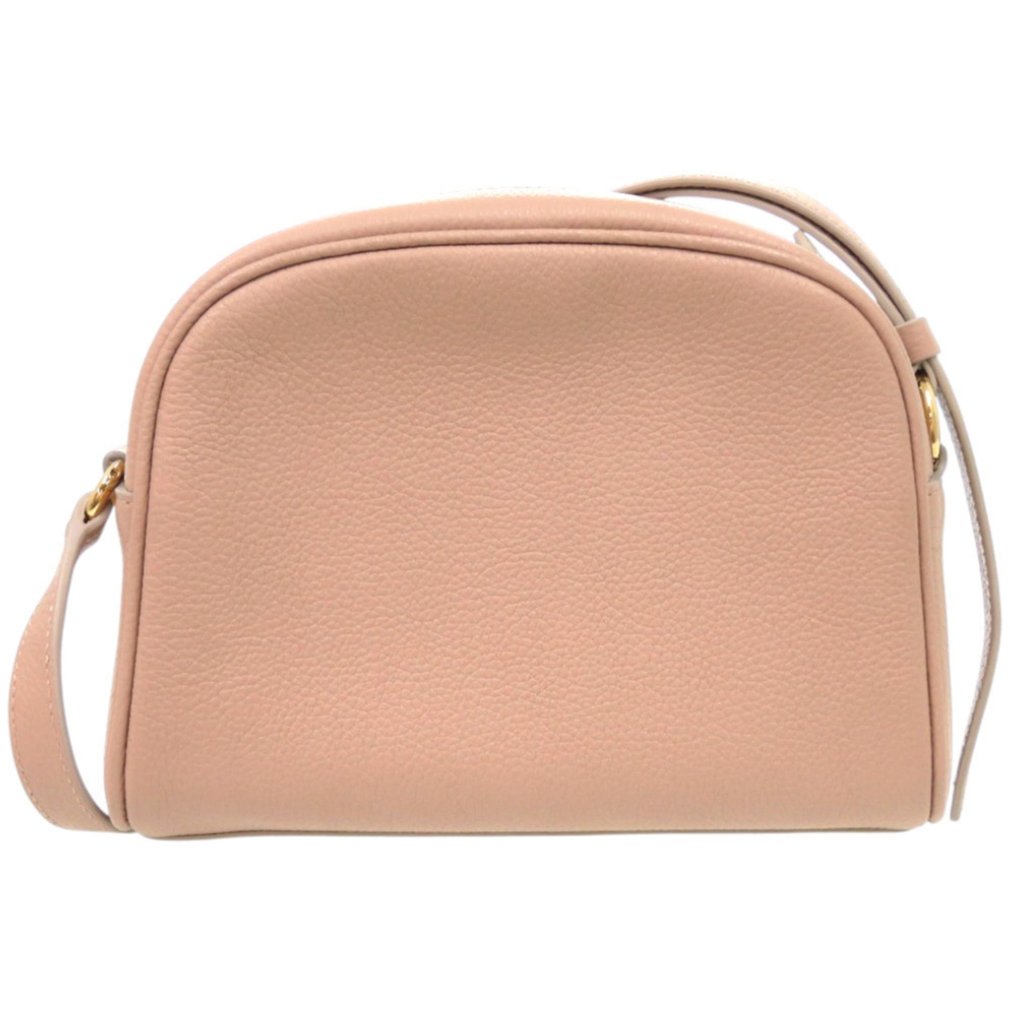 Salvatore Ferragamo Salvatore Ferragamo Gancini EE 21 8372 Leather Shoulder Bag in Pink Beige with Gold Hardware (Product Code: 0927) Size ONE SIZE - 2 Thumbnail