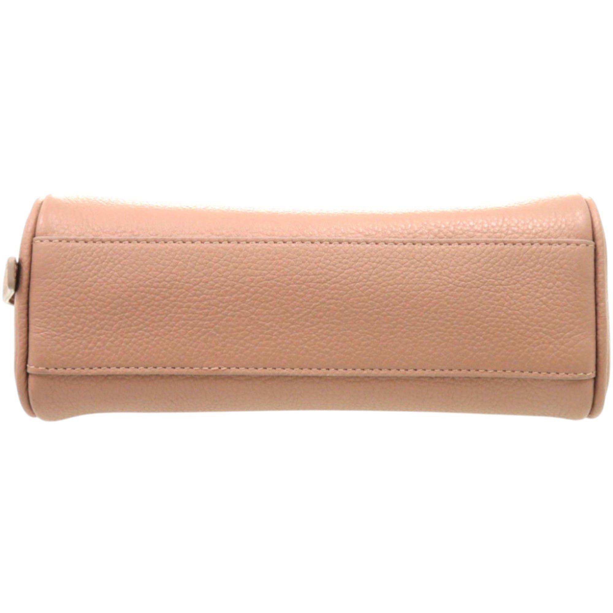 Salvatore Ferragamo Salvatore Ferragamo Gancini EE 21 8372 Leather Shoulder Bag in Pink Beige with Gold Hardware (Product Code: 0927) Size ONE SIZE - 3 Thumbnail