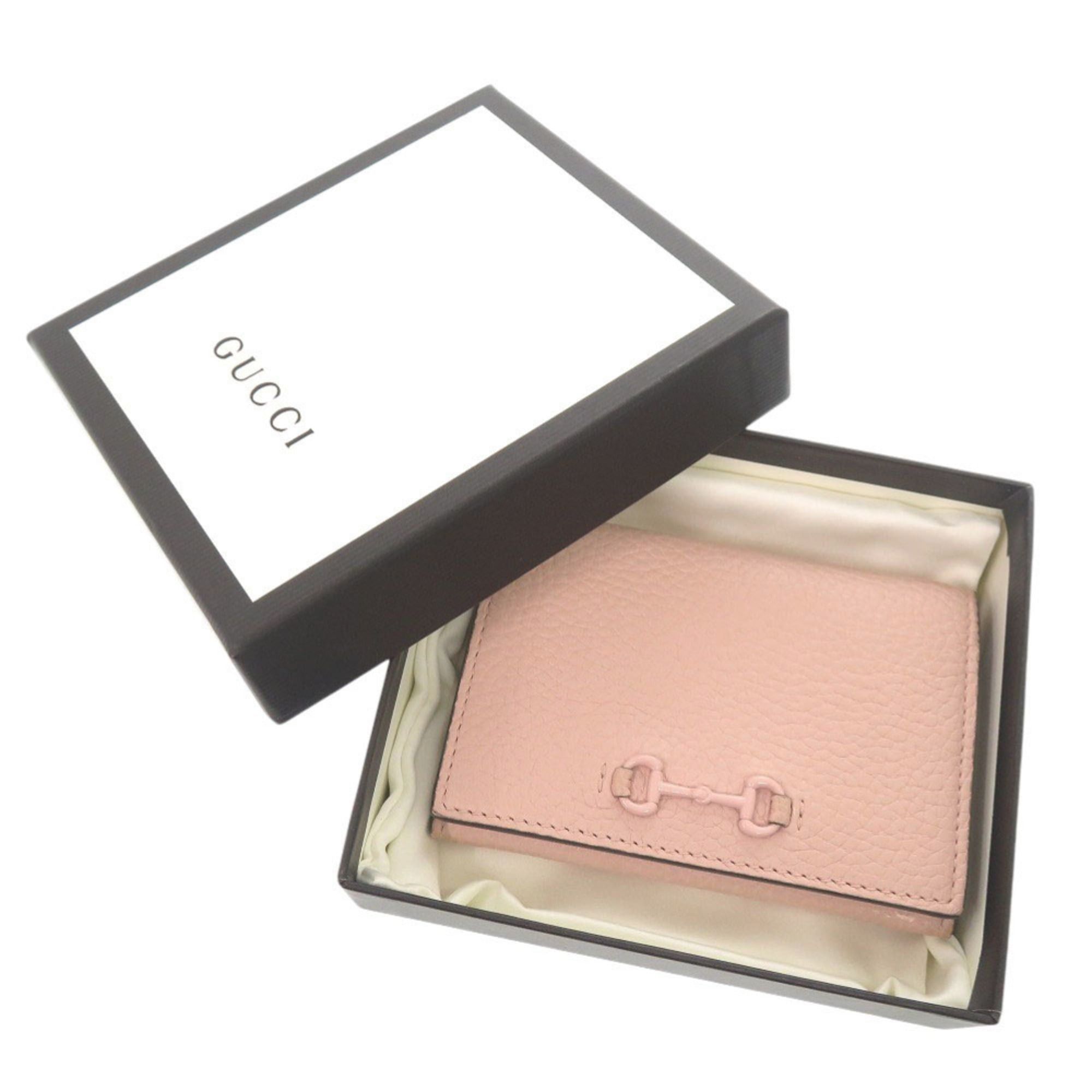 Gucci Gucci Horsebit 745983 Leather Pink Card Case/Business Holder 0069 Size ONE SIZE - 2 Thumbnail