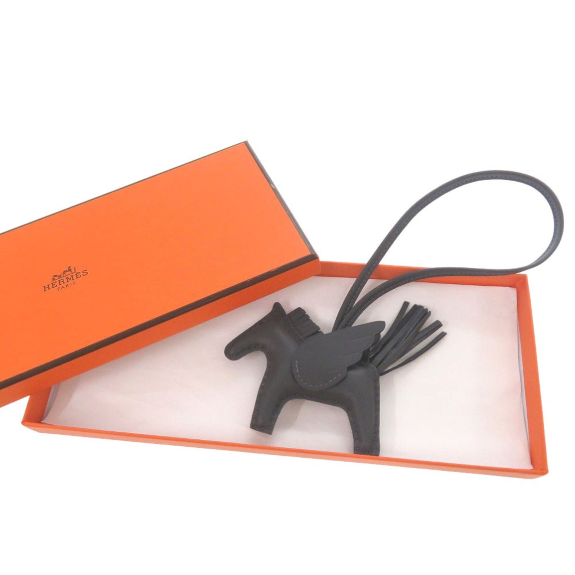 Hermes Hermes Unused Hermès Rodeo PM Pegasus Charm Keychain Lambskin Ardoise W Stamp 1902 Size ONE SIZE - 2 Thumbnail
