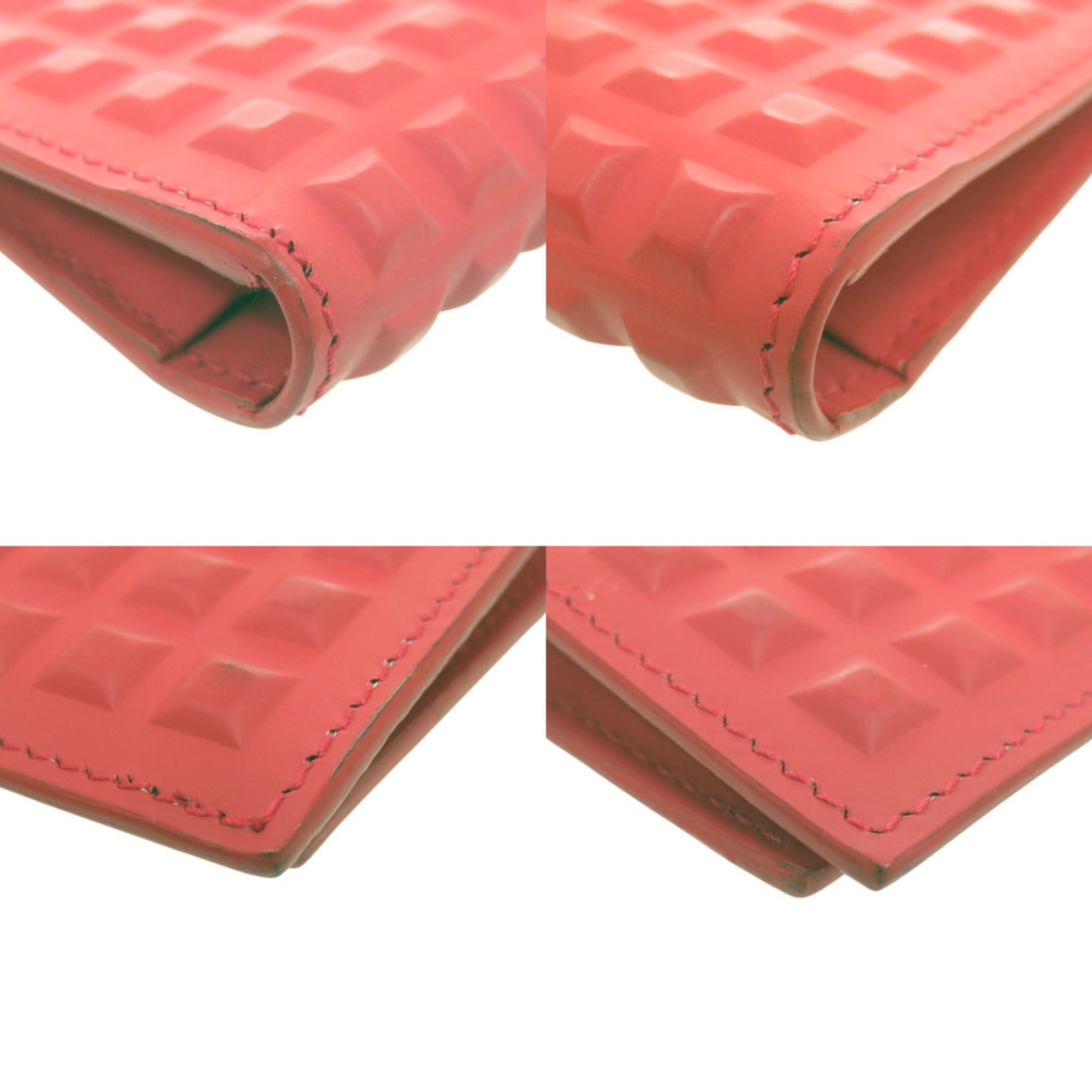Balenciaga Balenciaga Grid Leather Card Case 214715 Red 2090 Size ONE SIZE - 8 Thumbnail