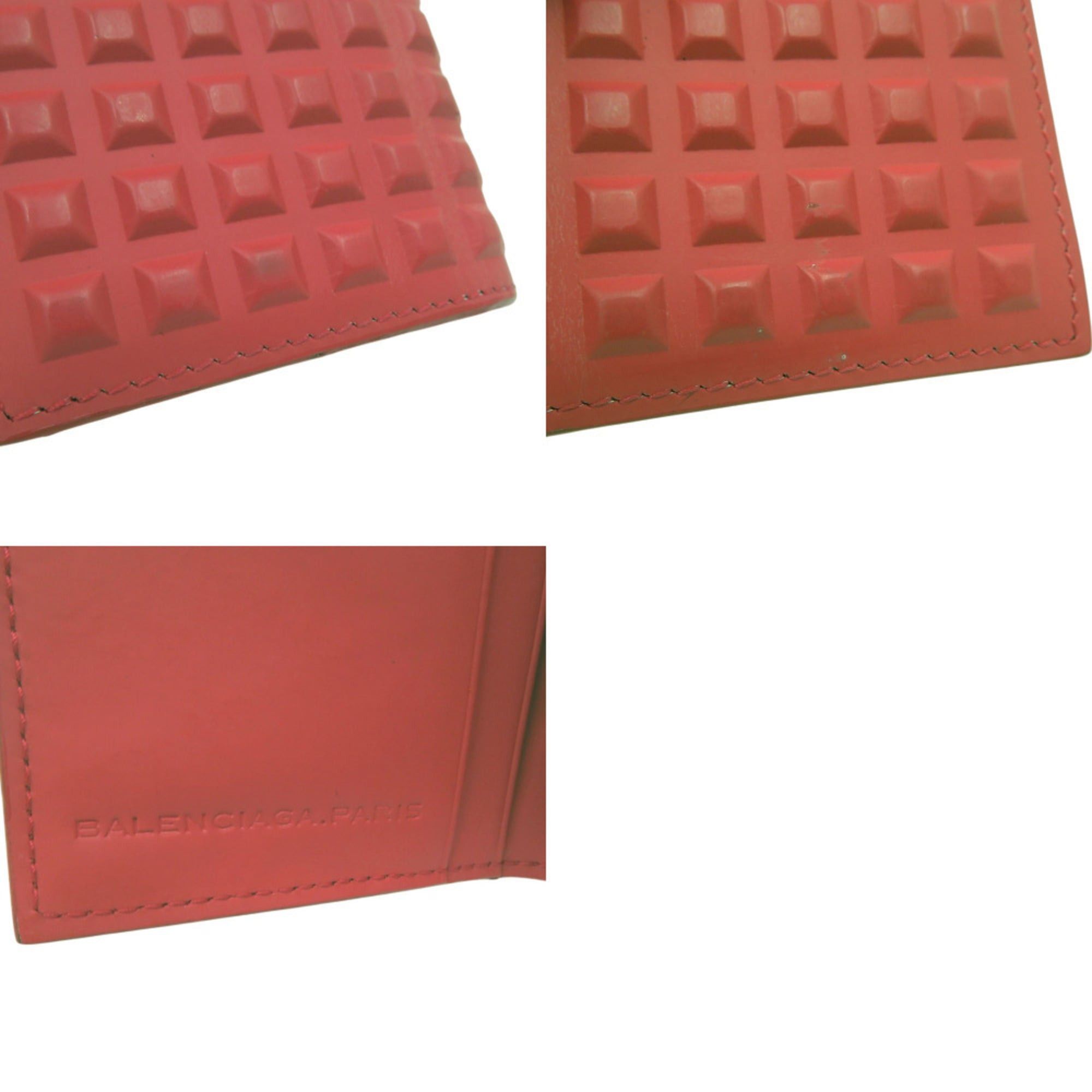 Balenciaga Balenciaga Grid Leather Card Case 214715 Red 2090 Size ONE SIZE - 10 Thumbnail