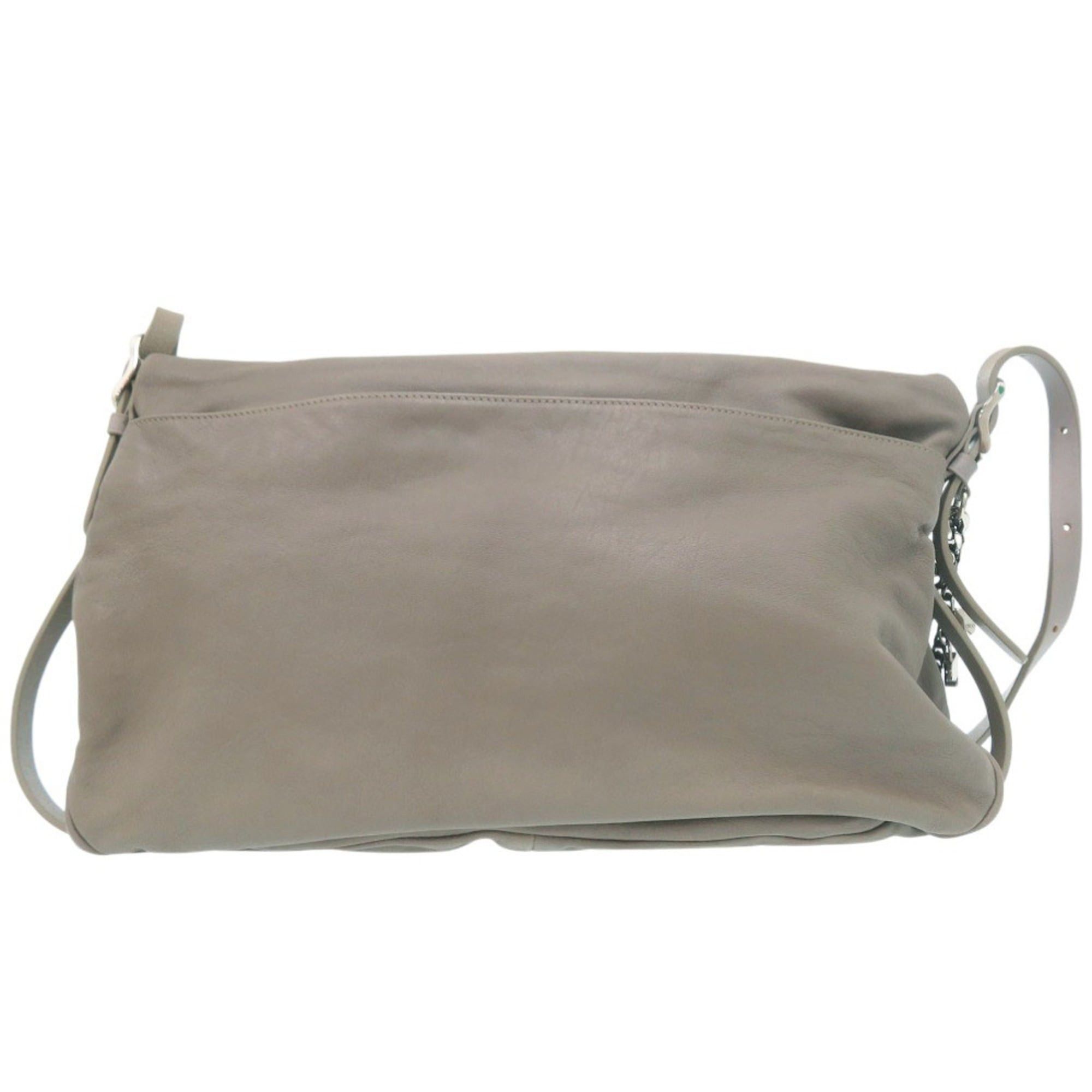 Jimmy Choo Jimmy Choo Chain Shoulder Bag Biker Leather Gray 1492 Size ONE SIZE - 2 Thumbnail