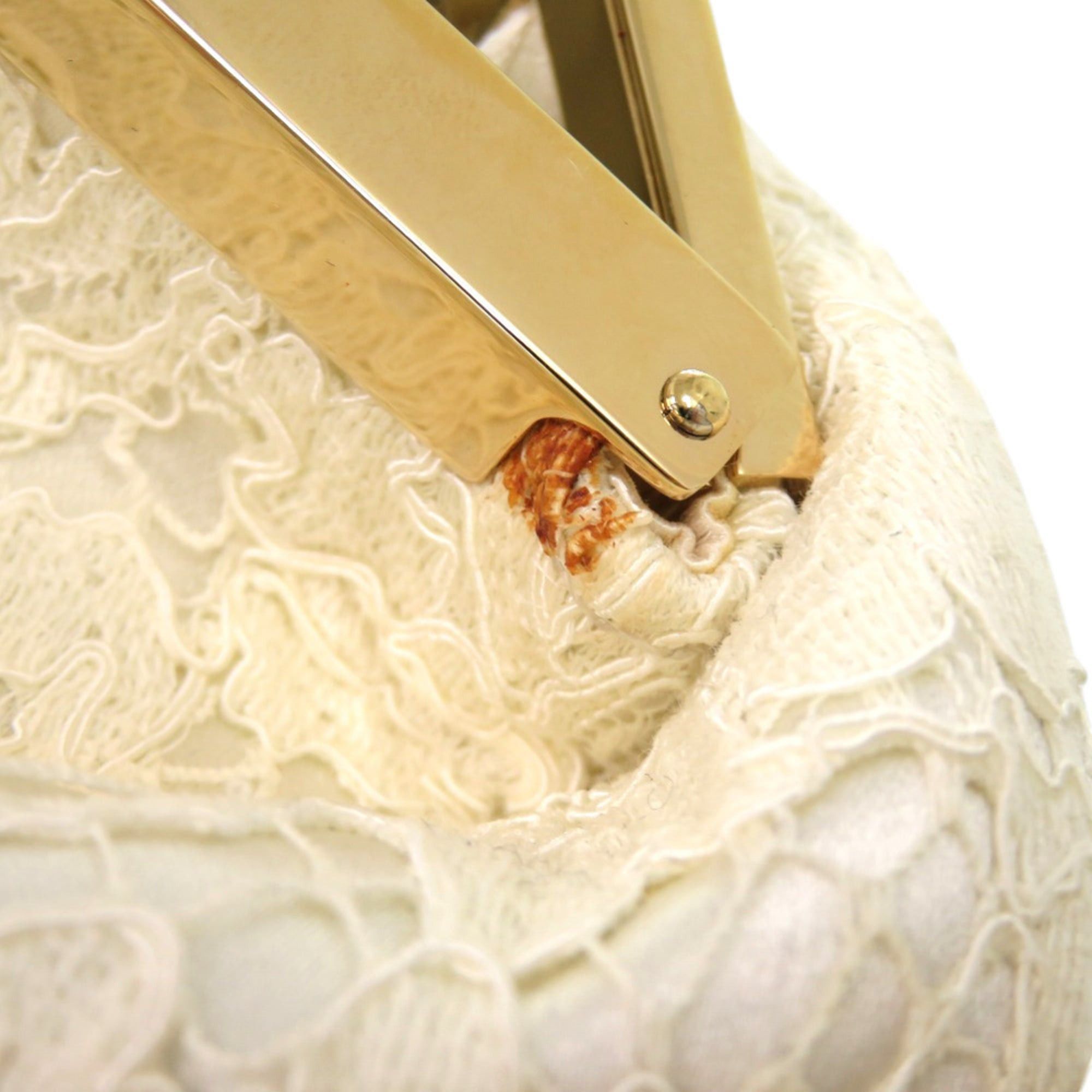 Dolce & Gabbana Dolce & Gabbana Lace, Metal, Mouton, Off-White Clutch Bag 1846 Size ONE SIZE - 7 Thumbnail