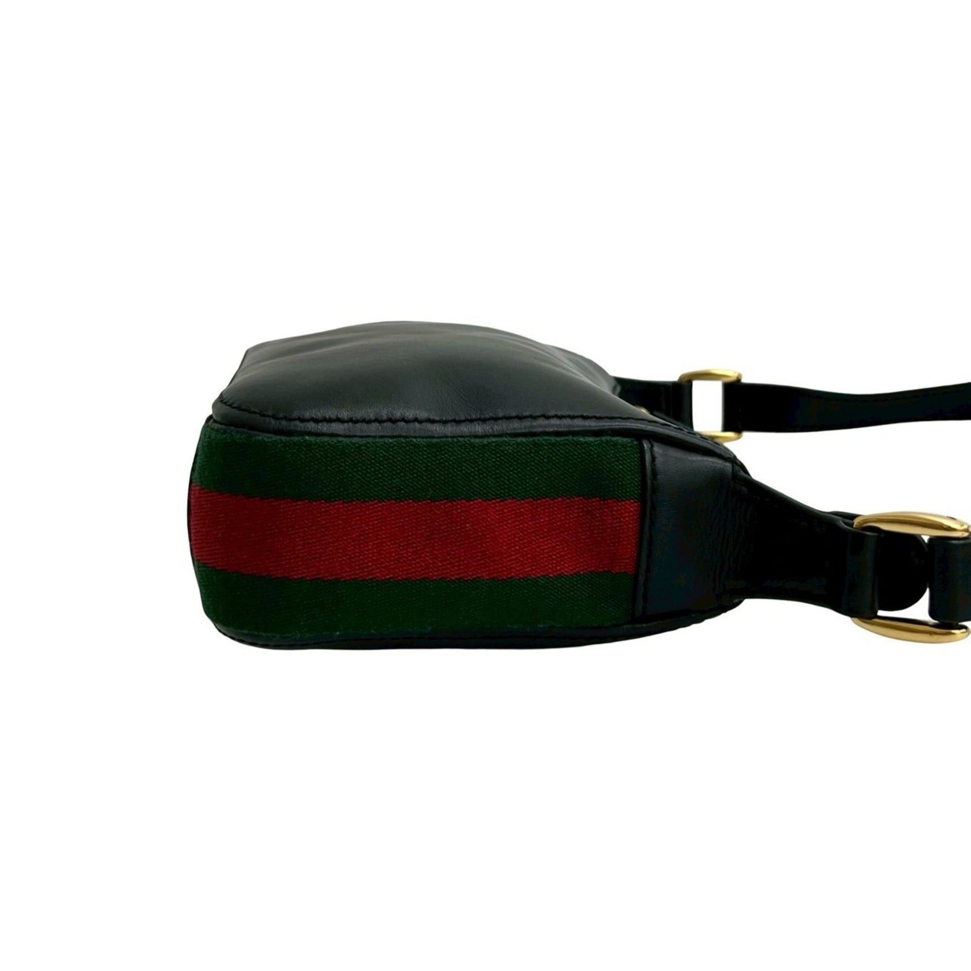 Gucci GUCCI Old Gucci Sherry Line Leather Shoulder Bag Pochette Sacoche Black 33191 Size ONE SIZE - 6 Thumbnail