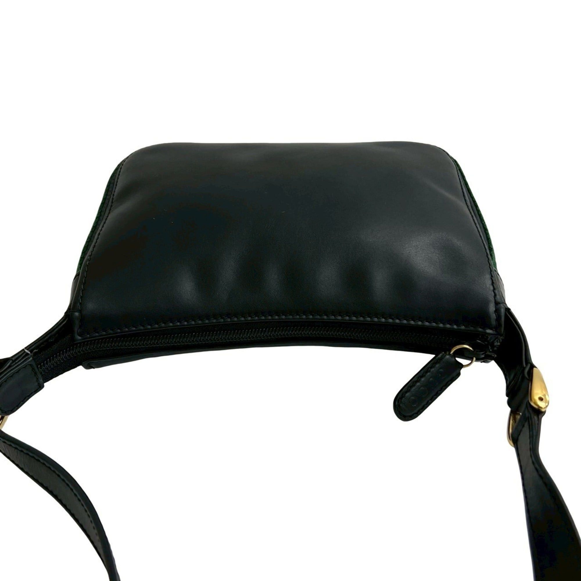 Gucci GUCCI Old Gucci Sherry Line Leather Shoulder Bag Pochette Sacoche Black 33191 Size ONE SIZE - 4 Thumbnail