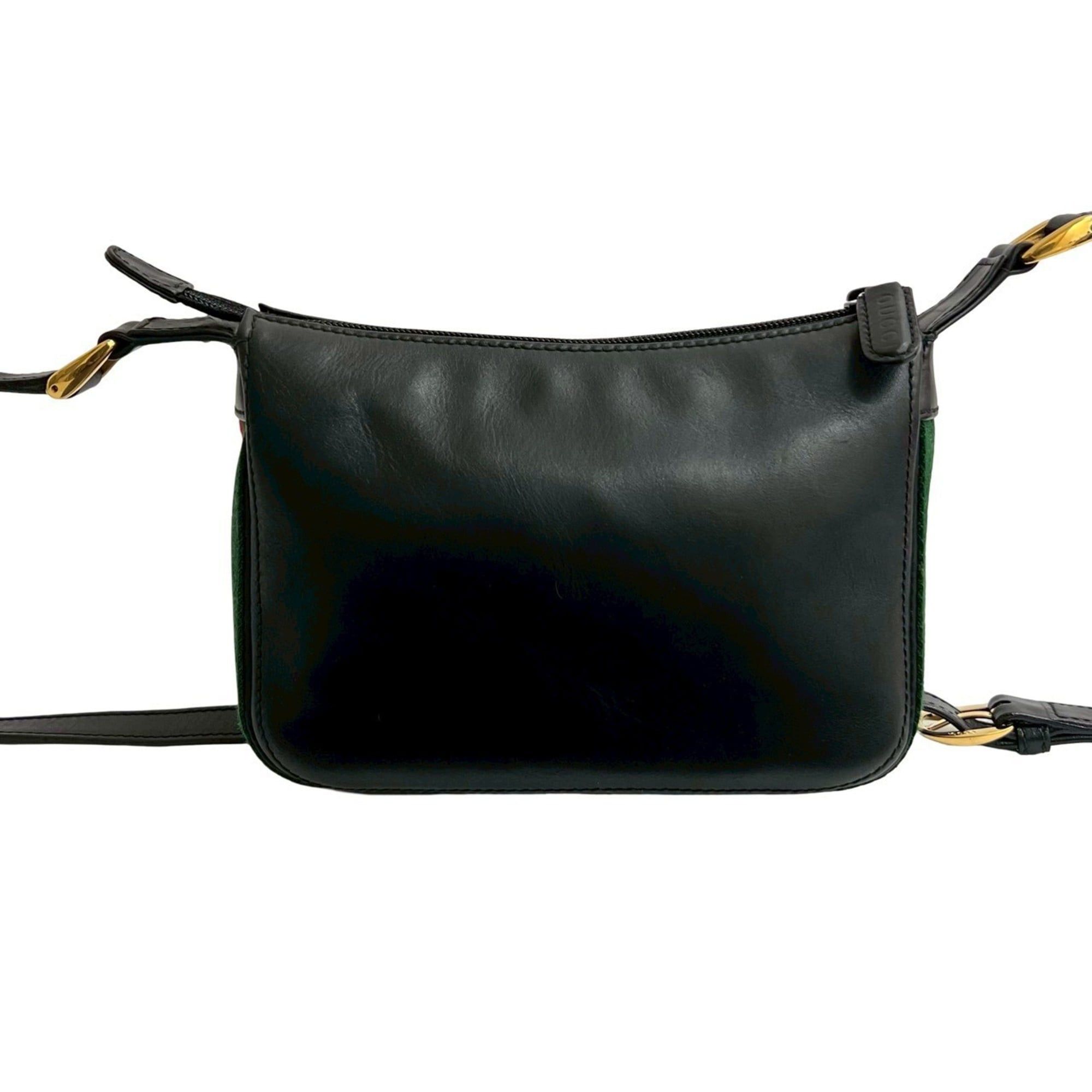 Gucci GUCCI Old Gucci Sherry Line Leather Shoulder Bag Pochette Sacoche Black 33191 Size ONE SIZE - 3 Thumbnail