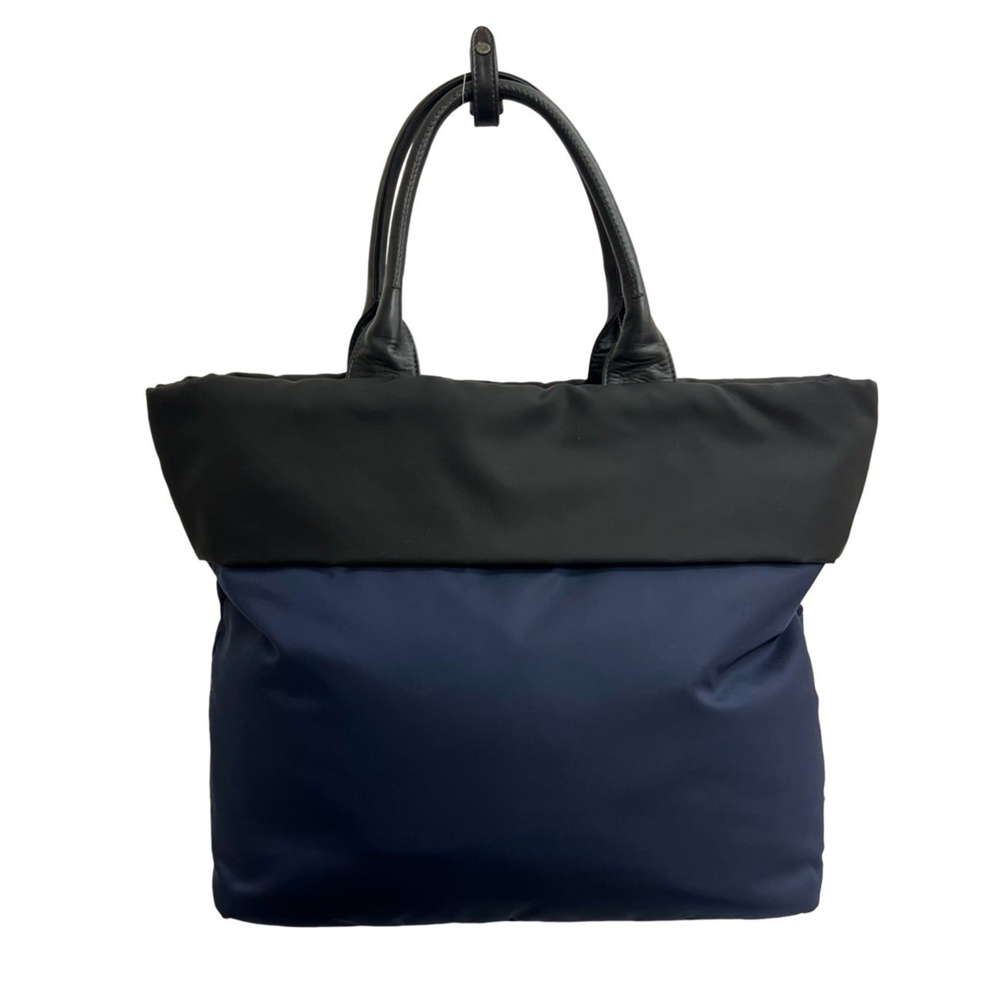 Prada PRADA Tessuto Nylon Leather 2-way Handbag Tote Bag Shoulder Black Navy 954-5 Size ONE SIZE - 3 Thumbnail