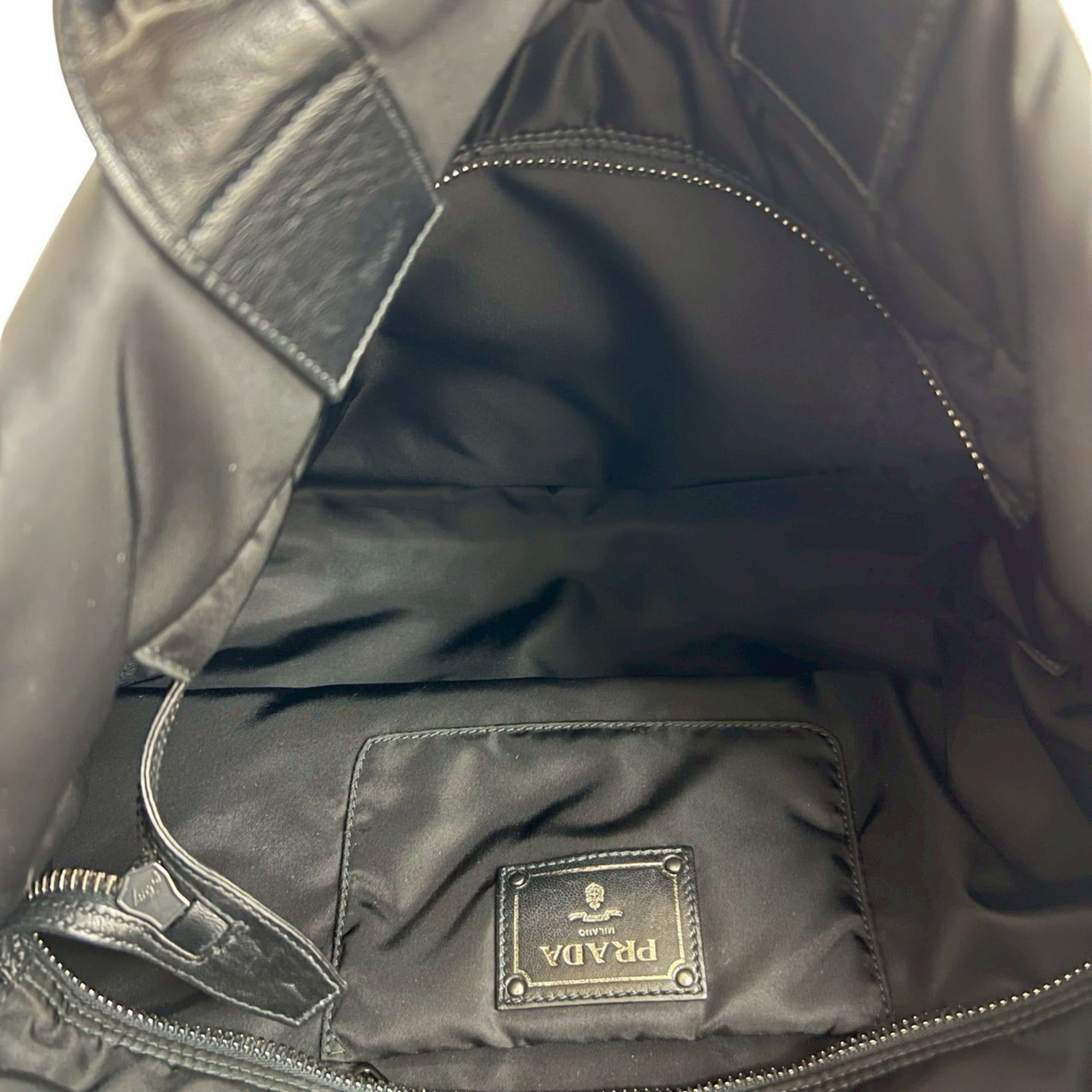 Prada PRADA Tessuto Nylon Leather 2-way Handbag Tote Bag Shoulder Black Navy 954-5 Size ONE SIZE - 9 Thumbnail