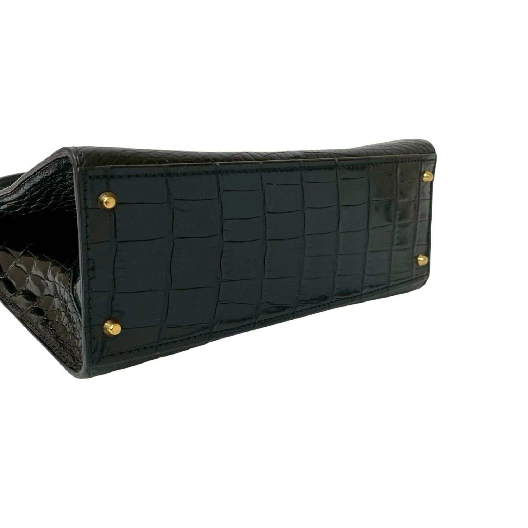Celine CELINE Double Circle Logo Leather 2-Way Handbag Shoulder Bag Black 15208 Size ONE SIZE - 7 Thumbnail