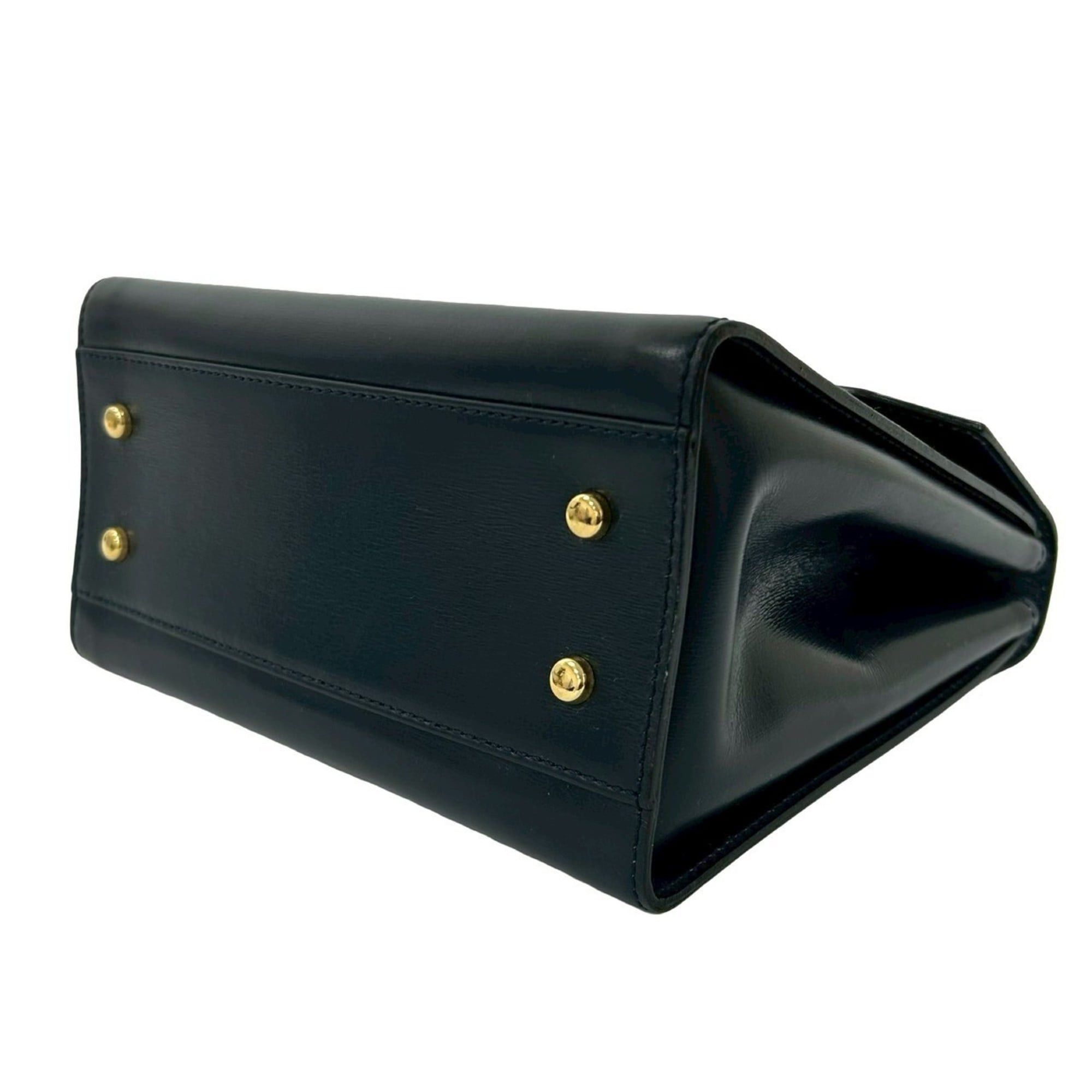 Celine CELINE Star Ball Leather 2-way Handbag Shoulder Bag Black 45863 Size ONE SIZE - 8 Thumbnail