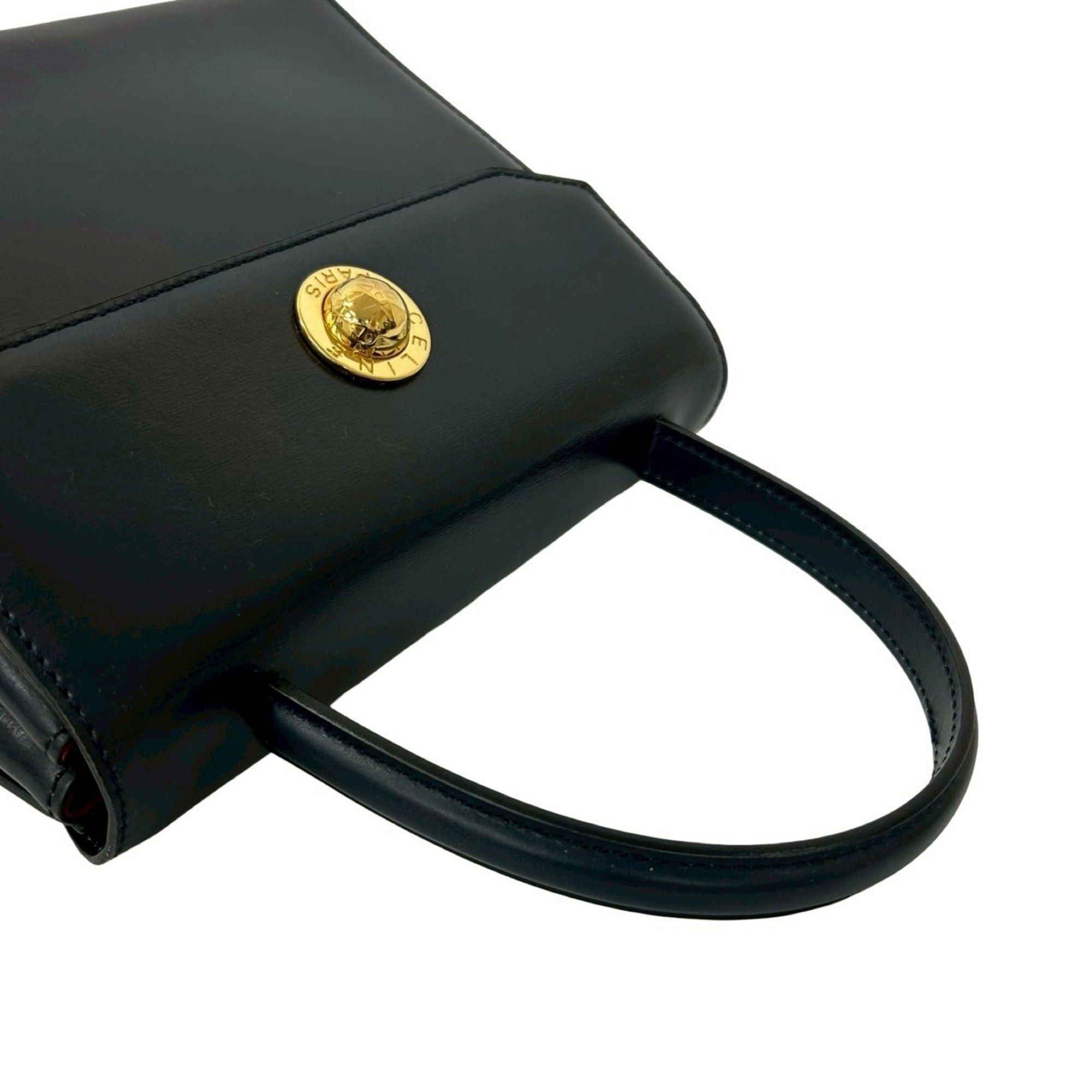 Celine CELINE Star Ball Leather 2-way Handbag Shoulder Bag Black 45863 Size ONE SIZE - 4 Thumbnail