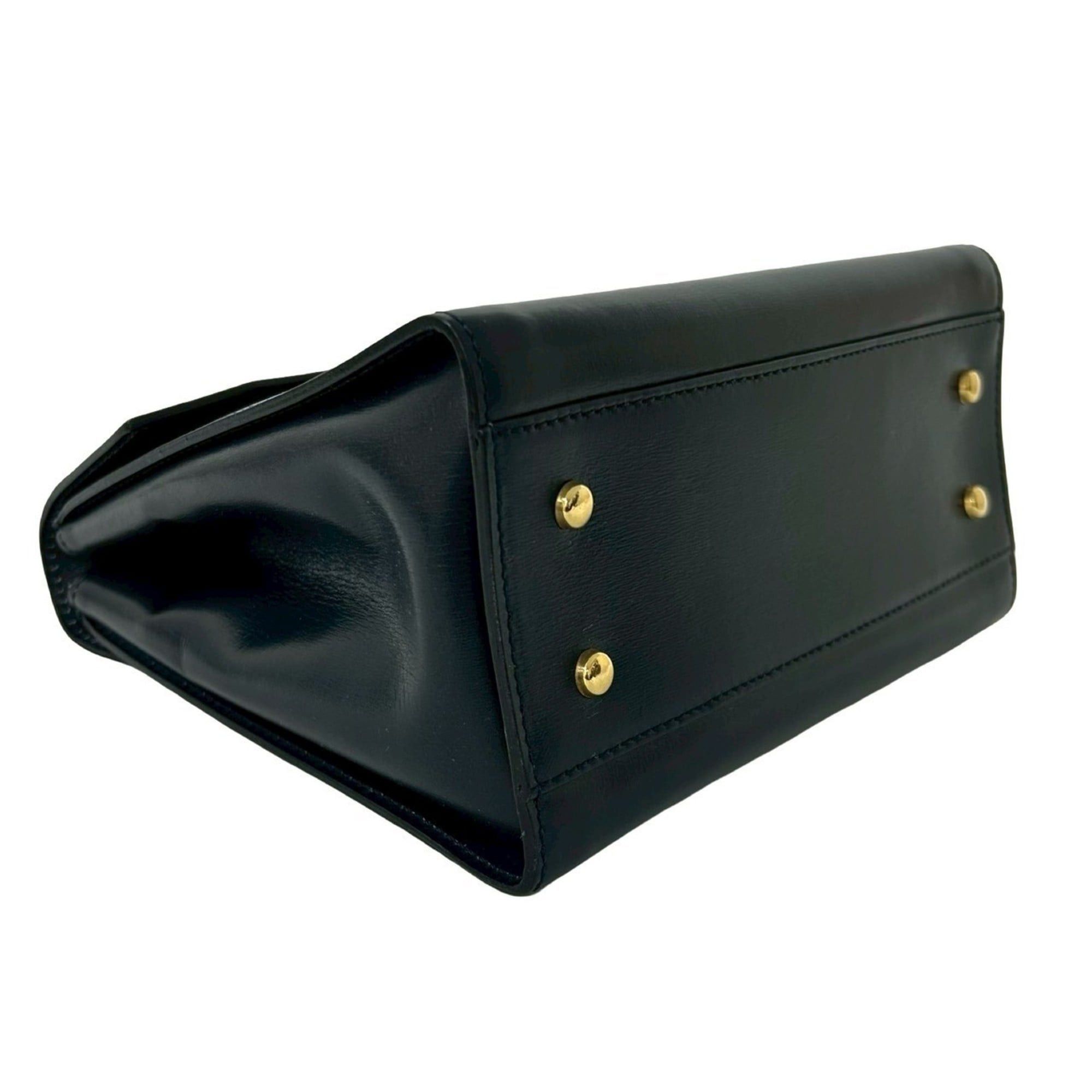 Celine CELINE Star Ball Leather 2-way Handbag Shoulder Bag Black 45863 Size ONE SIZE - 7 Thumbnail