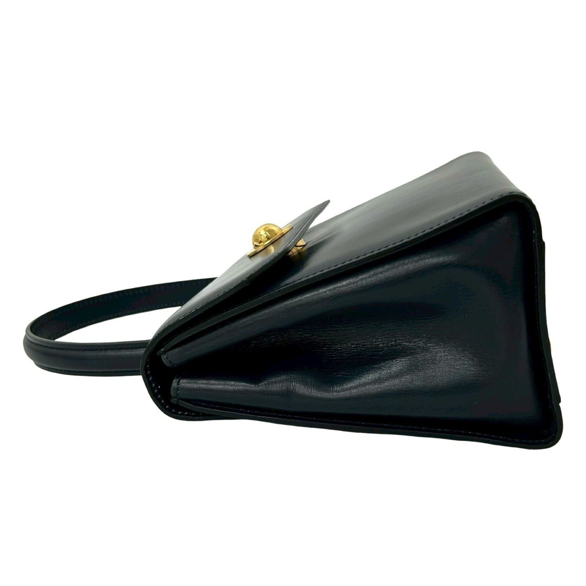 Celine CELINE Star Ball Leather 2-way Handbag Shoulder Bag Black 45863 Size ONE SIZE - 5 Thumbnail