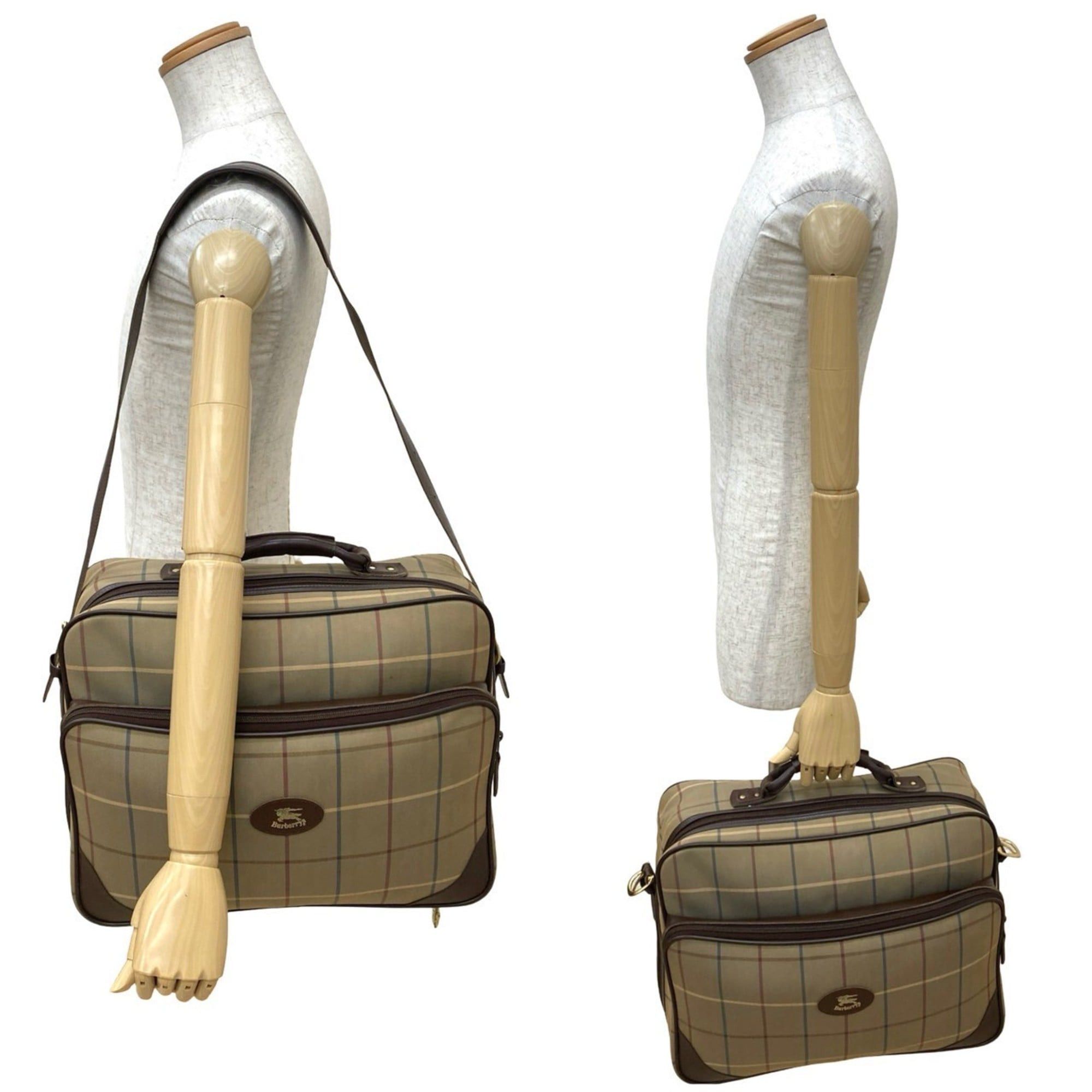 Burberry Burberrys Shadow Horse Logo Canvas Leather 2-way Boston Bag Handbag Shoulder 52353 Size ONE SIZE - 2 Thumbnail