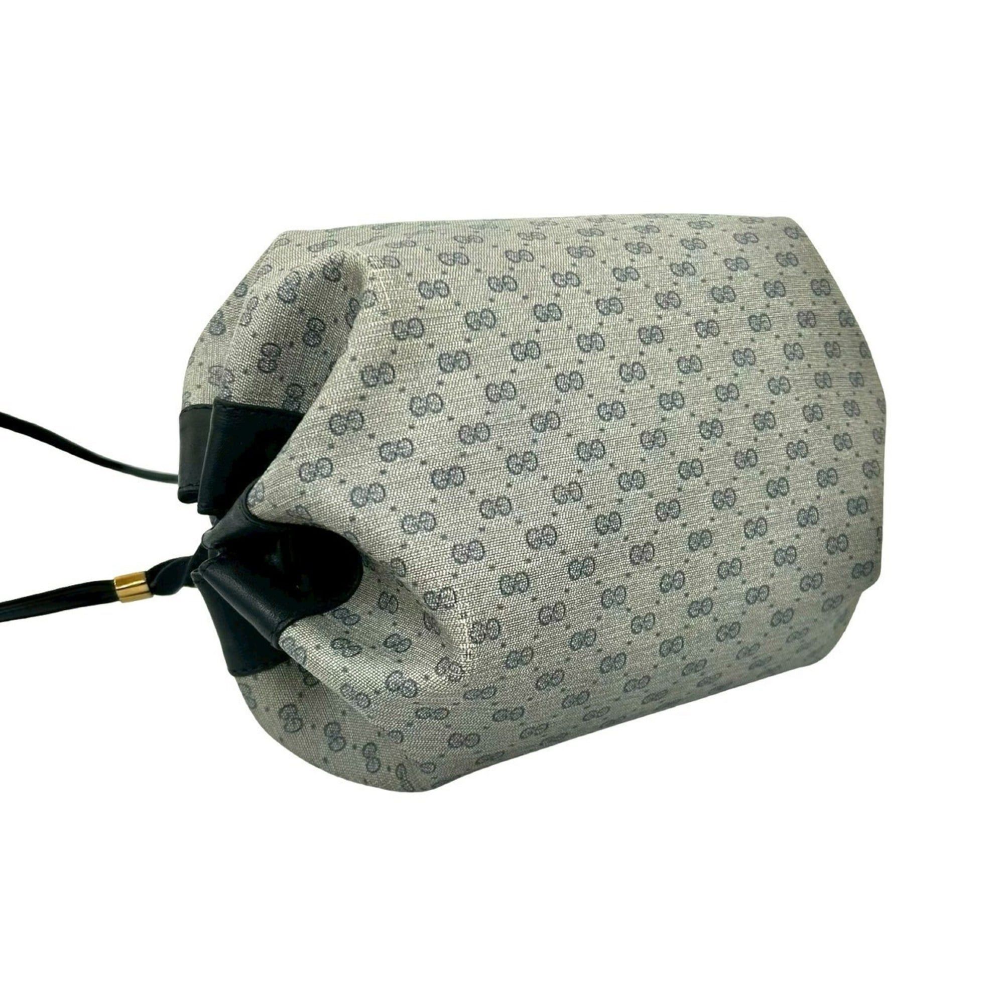 Gucci GUCCI Old Gucci Micro GG Logo Pattern Leather Mini Shoulder Bag Pochette Navy 332-7 Size ONE SIZE - 7 Thumbnail
