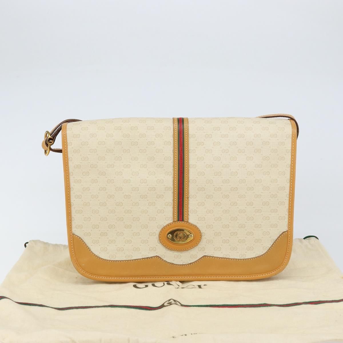 Gucci Gucci Vintage Web Sherry Line Handbag Micro GG Canvas Size ONE SIZE - 13 Thumbnail