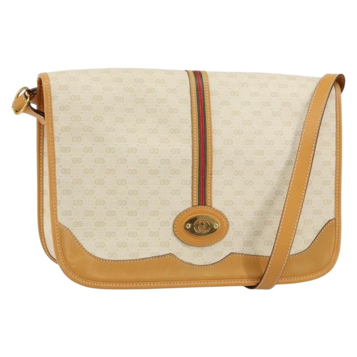Gucci Gucci Vintage Web Sherry Line Handbag Micro GG Canvas Size ONE SIZE - 18 Thumbnail