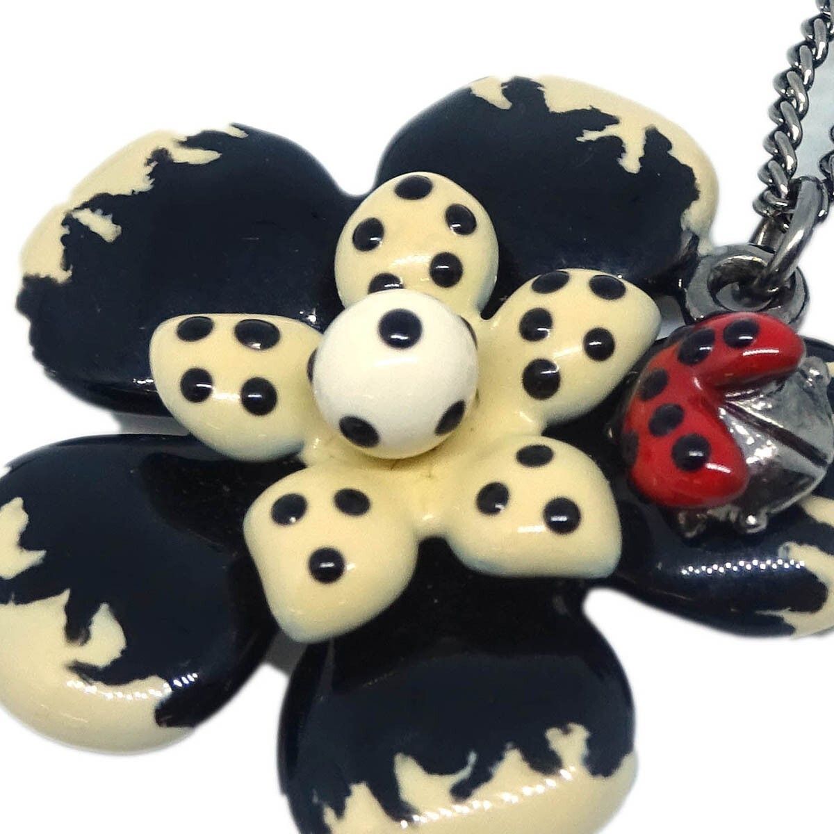 Chanel Chanel CC Flower Ladybug Necklace Silver Plated and Acrylic Size ONE SIZE - 3 Thumbnail