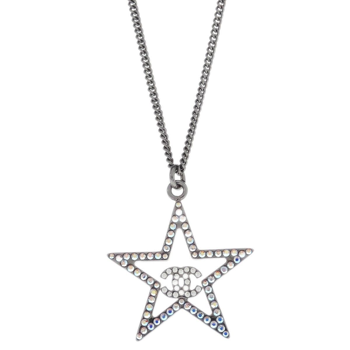 Chanel Chanel Star CC Pendant Necklace Metal and Crystals Size ONE SIZE - 2 Thumbnail