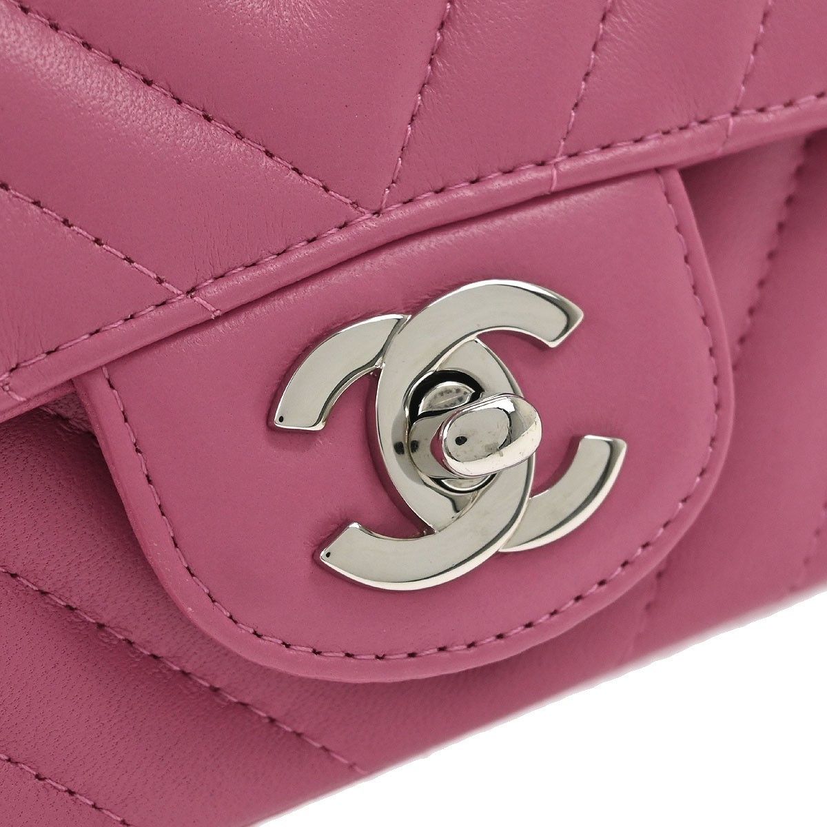 Chanel Chanel Square Classic Single Flap Bag Chevron Lambskin Size ONE SIZE - 7 Thumbnail