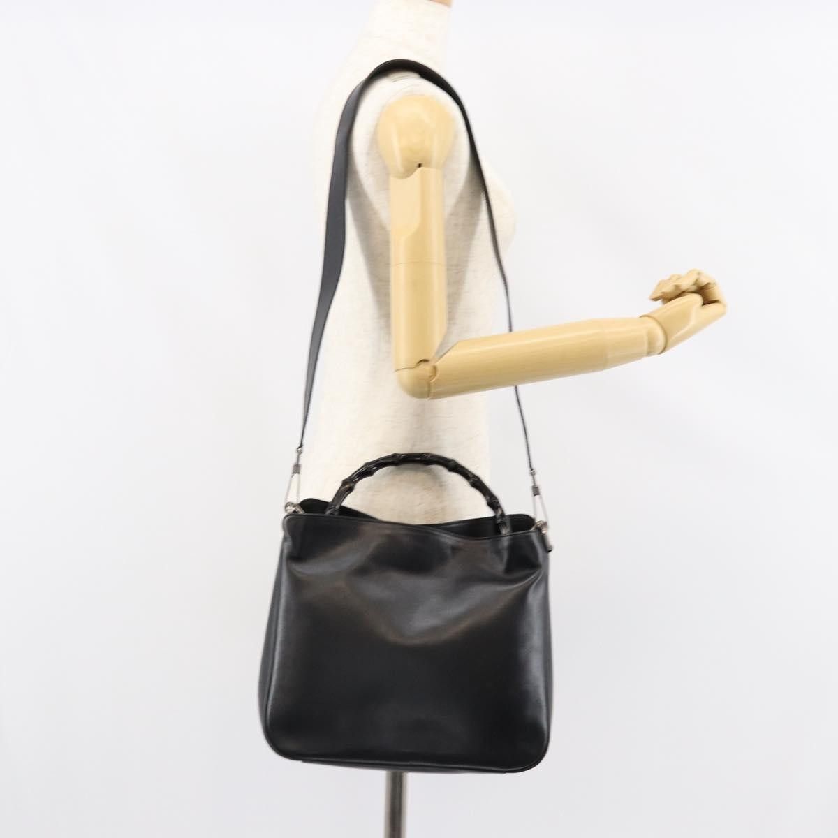 Gucci Gucci Vintage Bamboo Handle Open Hobo Leather Size ONE SIZE - 13 Thumbnail