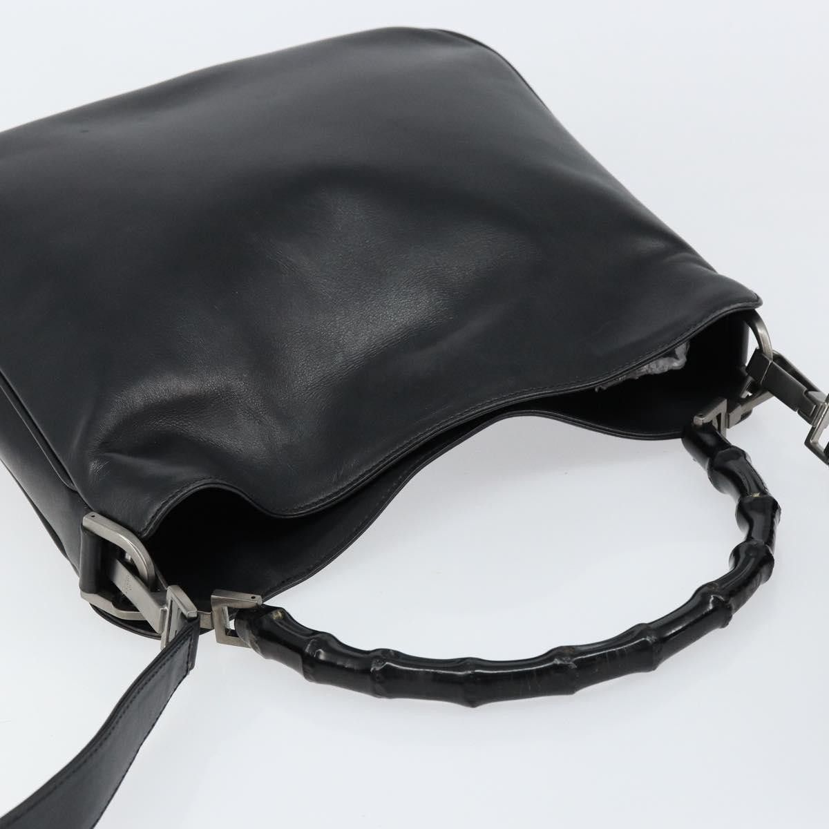 Gucci Gucci Vintage Bamboo Handle Open Hobo Leather Size ONE SIZE - 14 Thumbnail