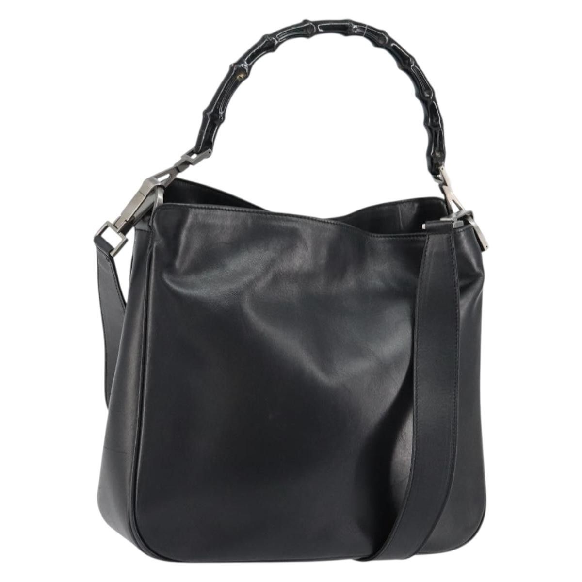 Gucci Gucci Vintage Bamboo Handle Open Hobo Leather Size ONE SIZE - 17 Thumbnail