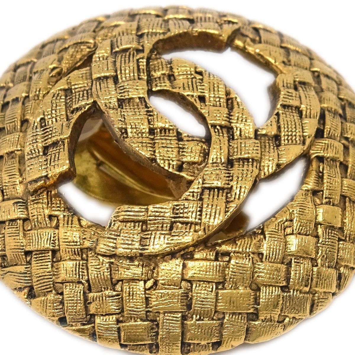 Chanel Chanel Vintage CC Round Cutout Clip-On Earrings Metal Size ONE SIZE - 2 Thumbnail