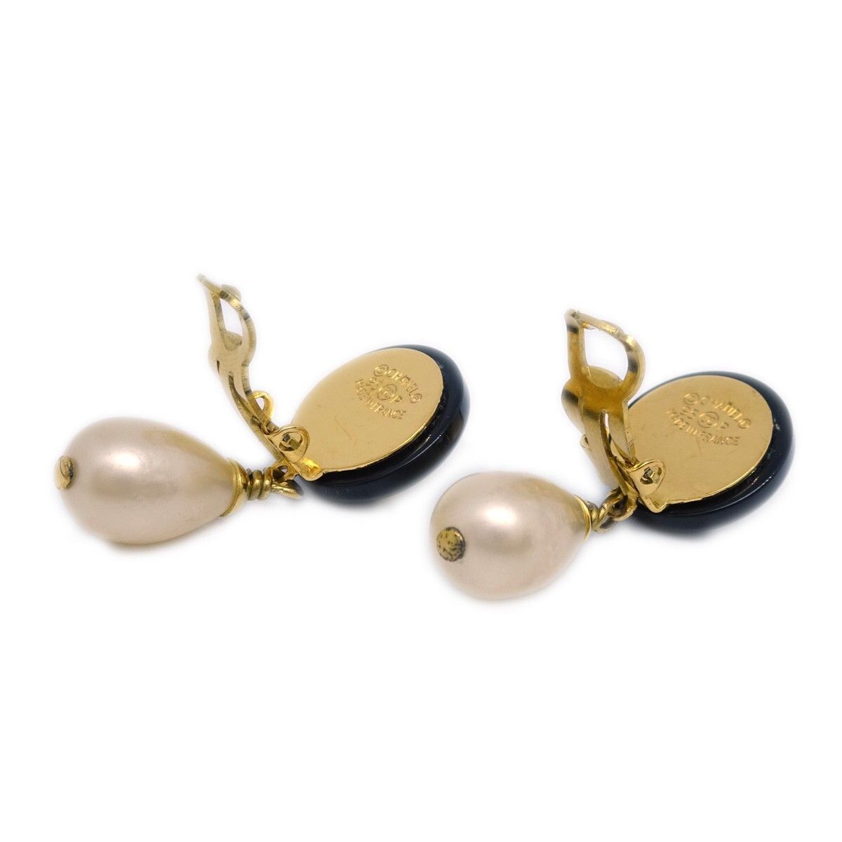 Chanel Chanel CC Dangle Earrings Metal with Faux Pearl Size ONE SIZE - 2 Thumbnail