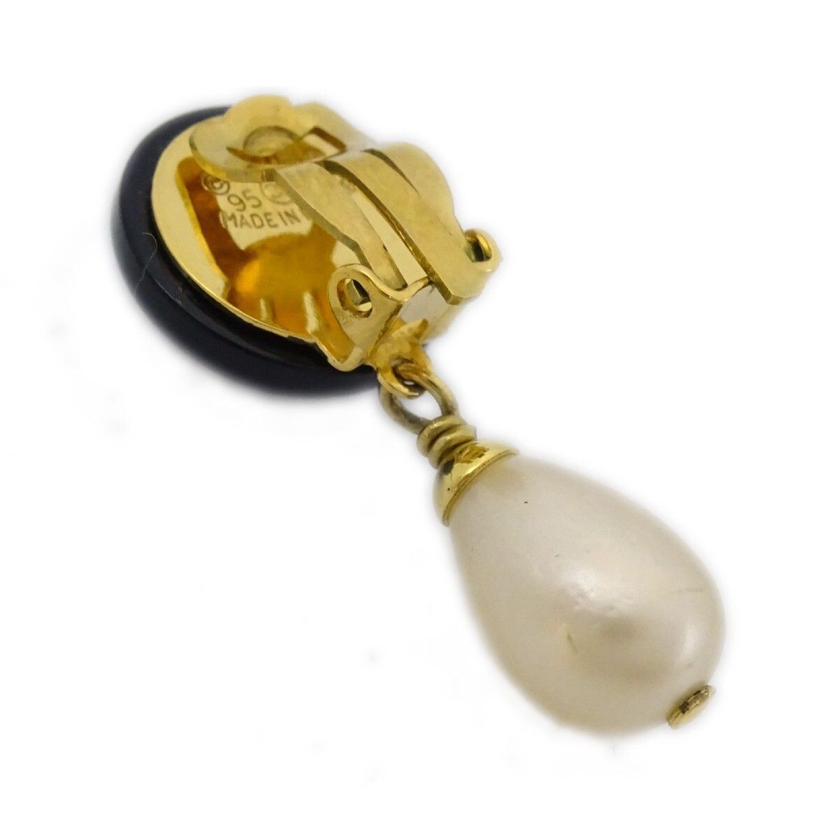 Chanel Chanel CC Dangle Earrings Metal with Faux Pearl Size ONE SIZE - 4 Thumbnail