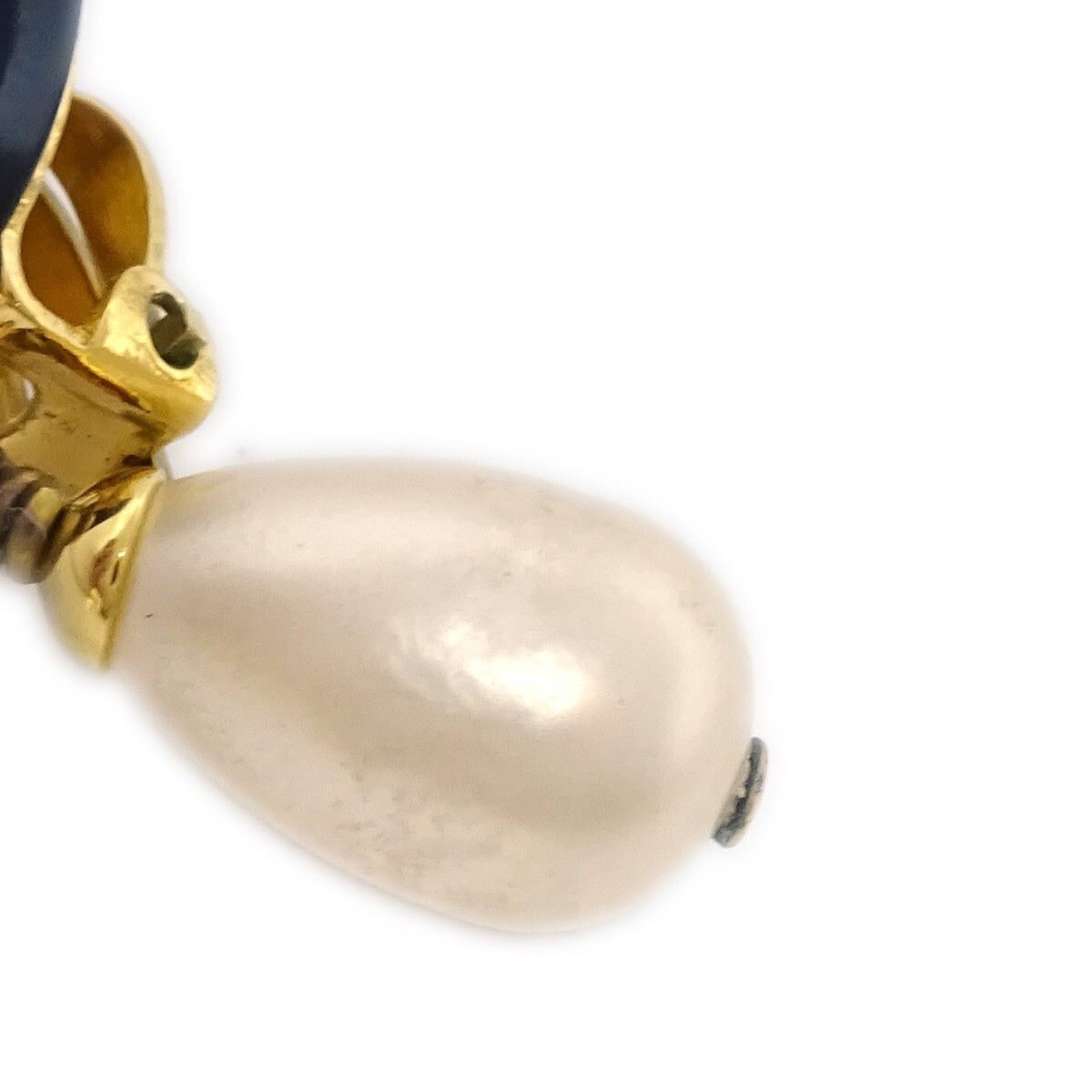 Chanel Chanel CC Dangle Earrings Metal with Faux Pearl Size ONE SIZE - 3 Thumbnail