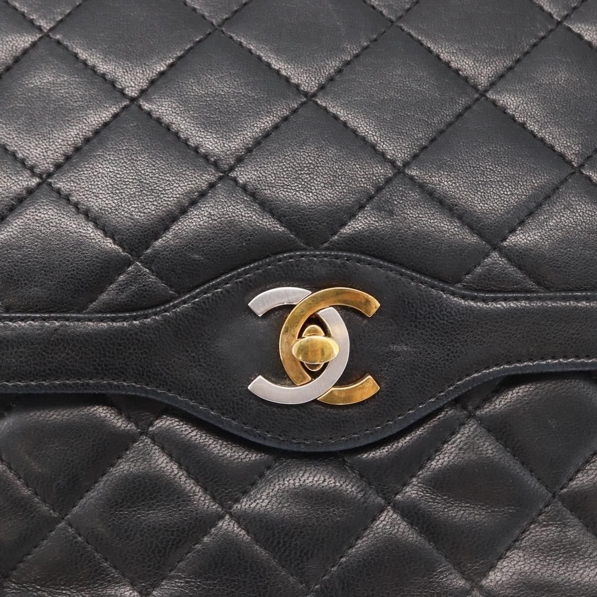 Chanel Chanel Vintage Two Tone CC Flap Bag Quilted Lambskin Size ONE SIZE - 13 Thumbnail