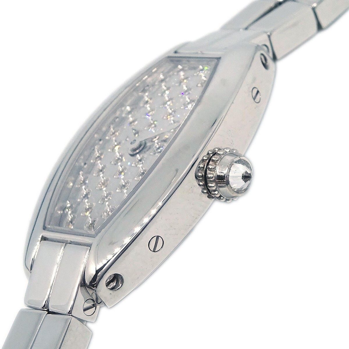 Cartier Cartier Mini Tonneau Lanier Quartz Watch White Gold with Diamond Bezel Size ONE SIZE - 4 Thumbnail