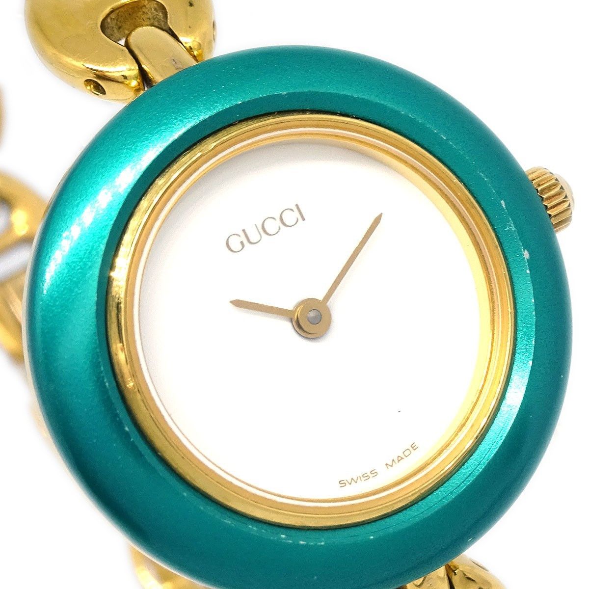 Gucci Gucci 1100 Interchangeable Bezel Bangle Quartz Watch Plated Metal with Plastic Size ONE SIZE - 5 Thumbnail