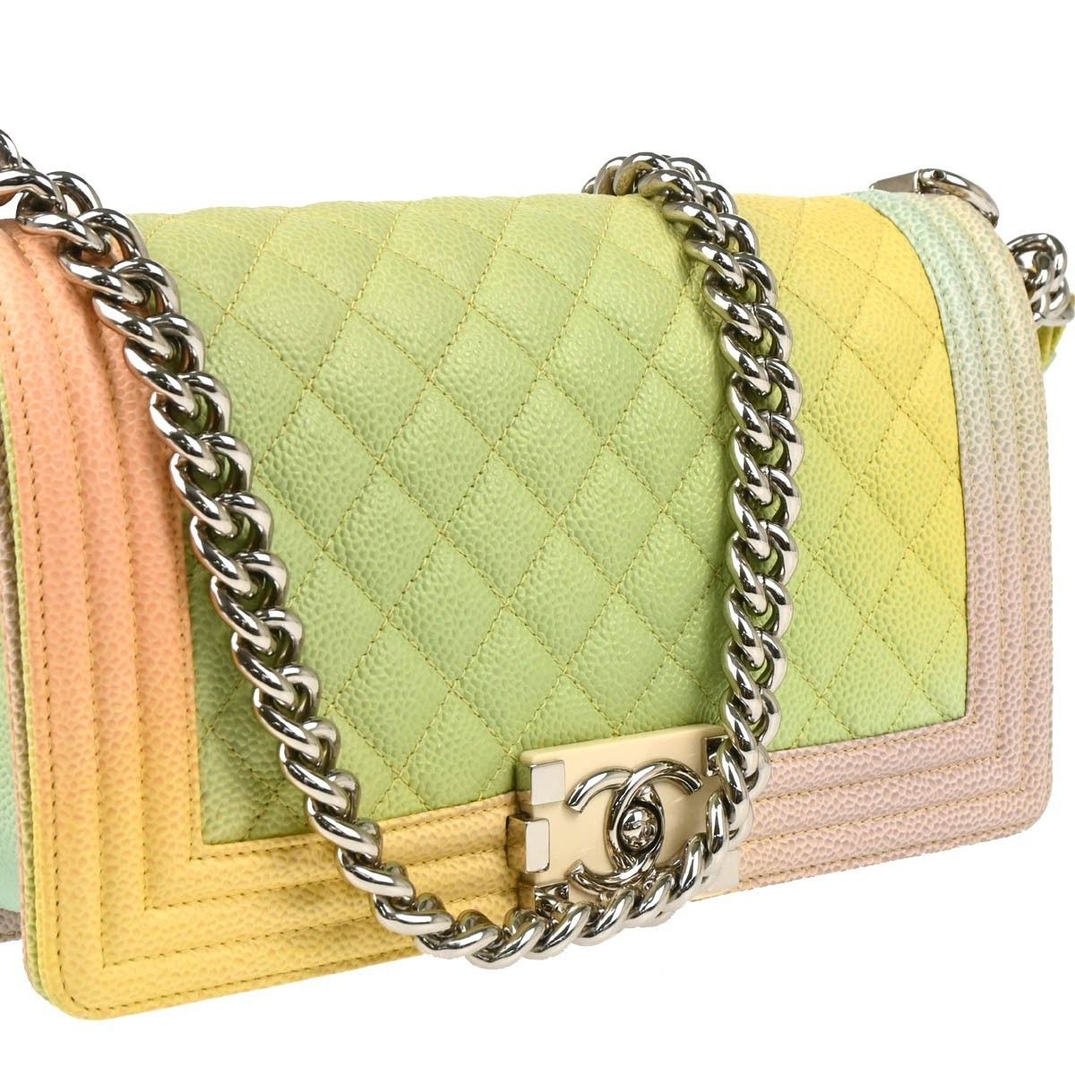 Chanel Chanel Rainbow Boy Flap Bag Quilted Painted Caviar Size ONE SIZE - 3 Thumbnail